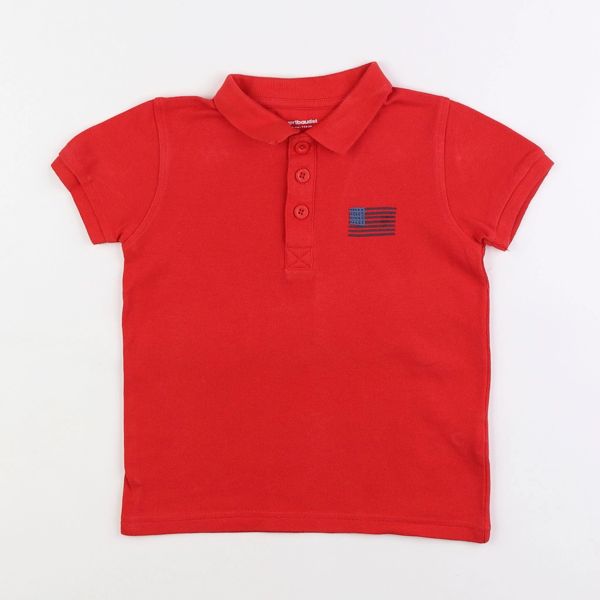 Vertbaudet - polo rouge - 6 ans