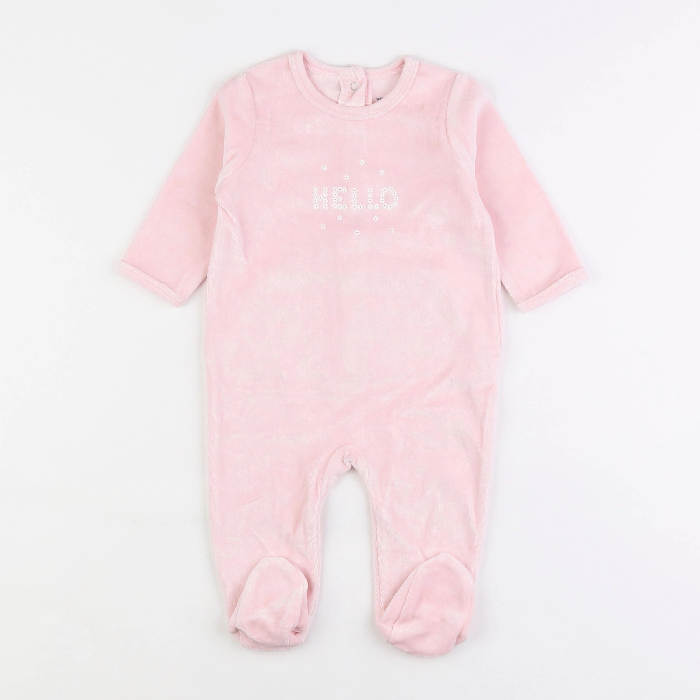 Vertbaudet - pyjama velours rose - 6 mois