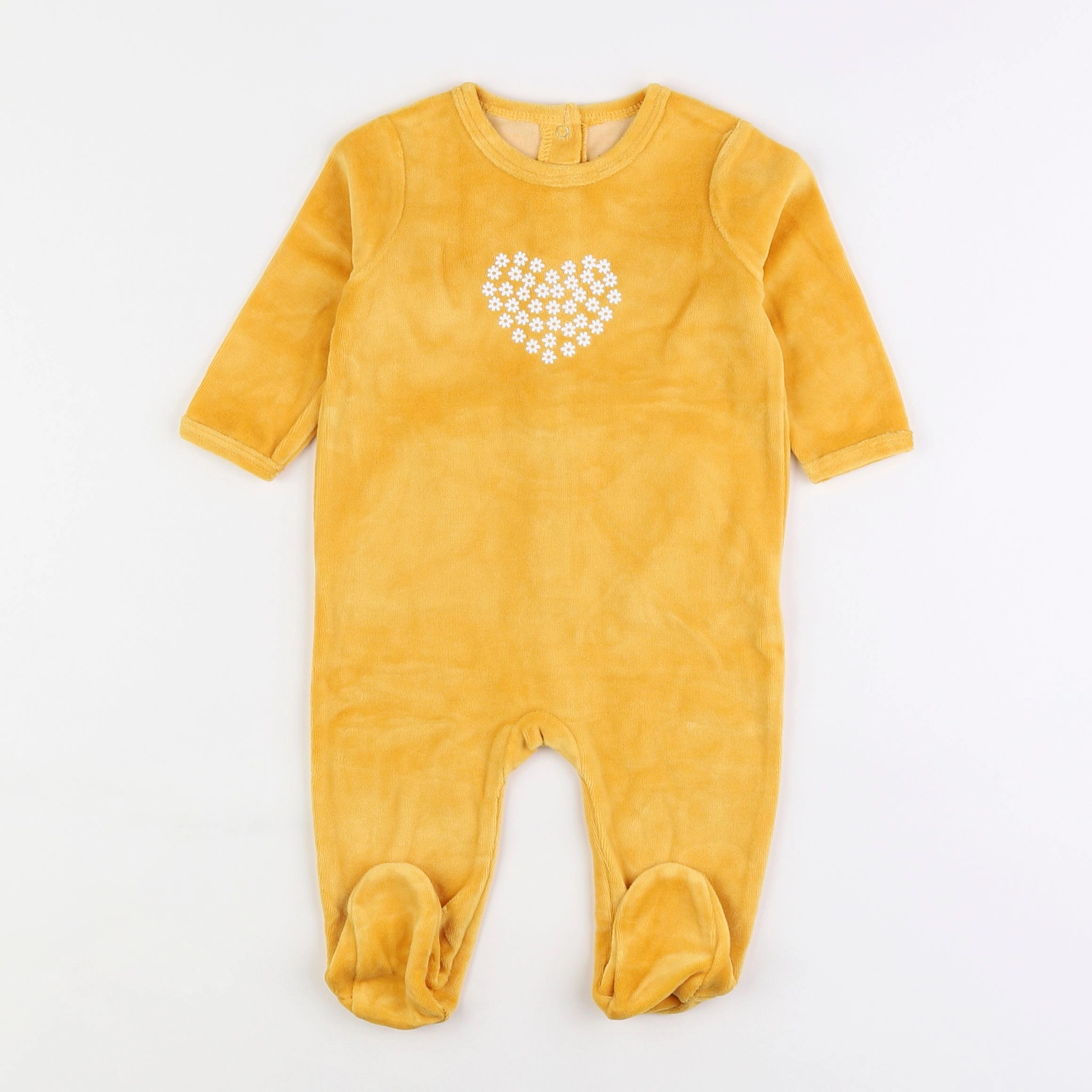 Vertbaudet - pyjama velours jaune - 6 mois