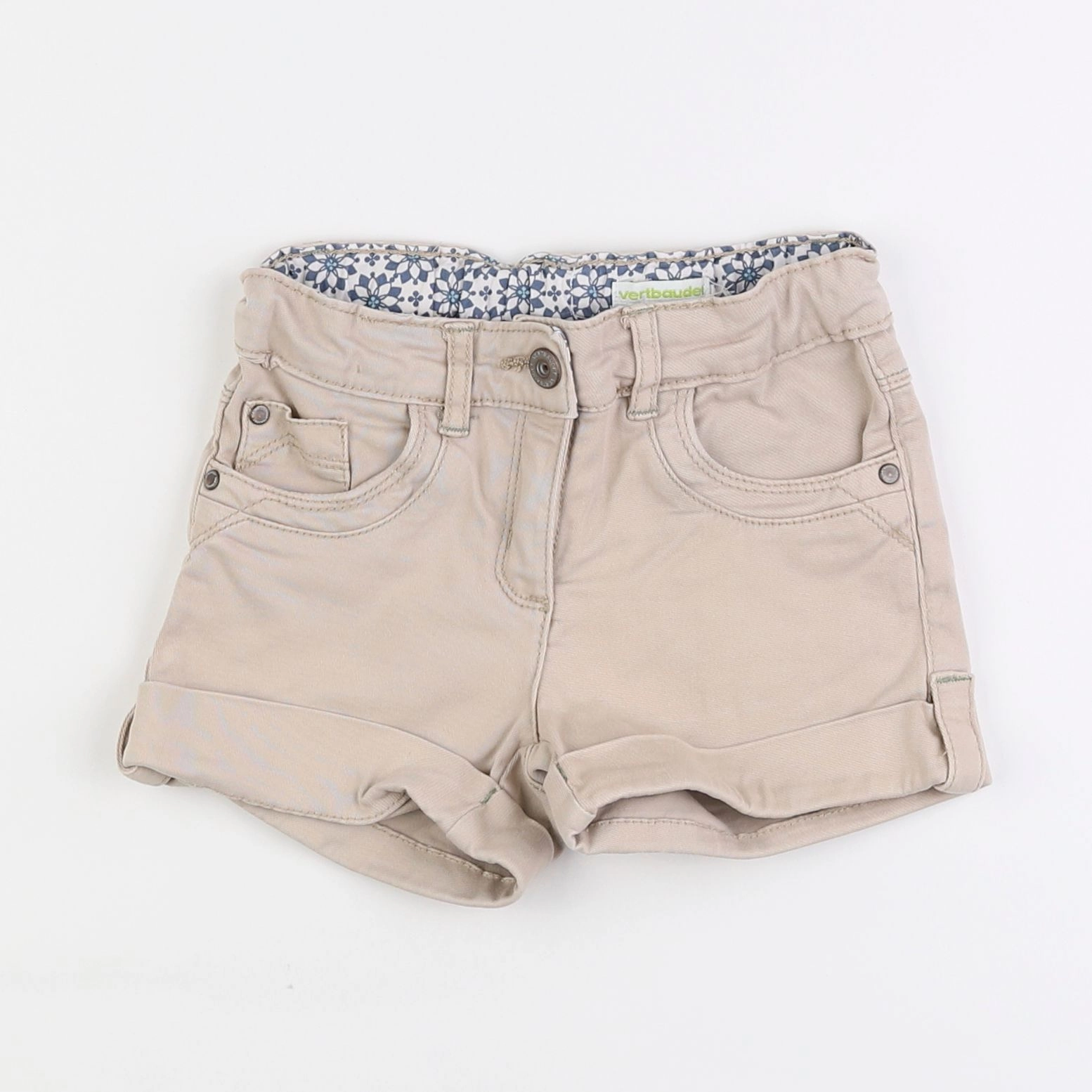 Vertbaudet - short beige - 6 ans