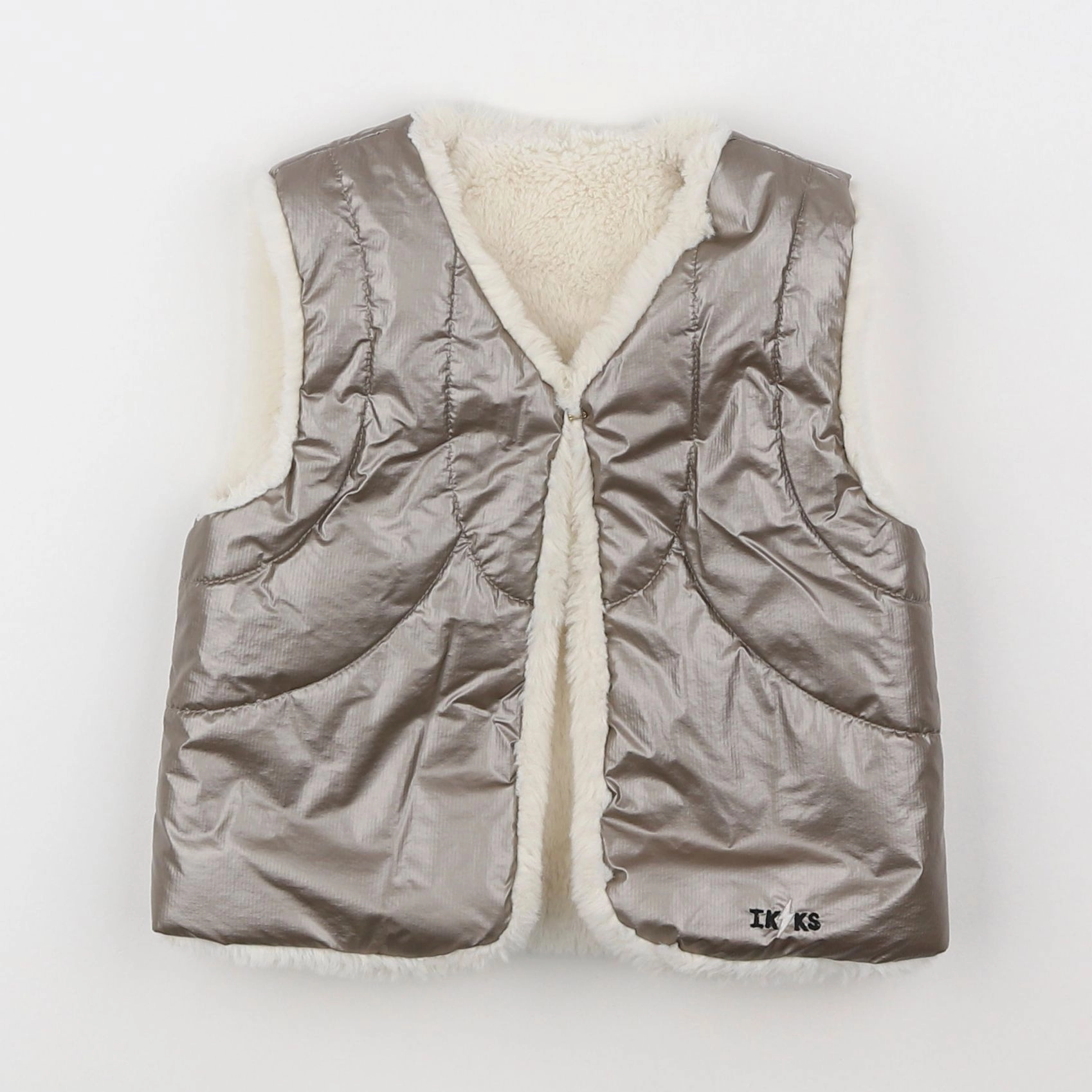 IKKS - gilet réversible bronze, beige - 2 ans