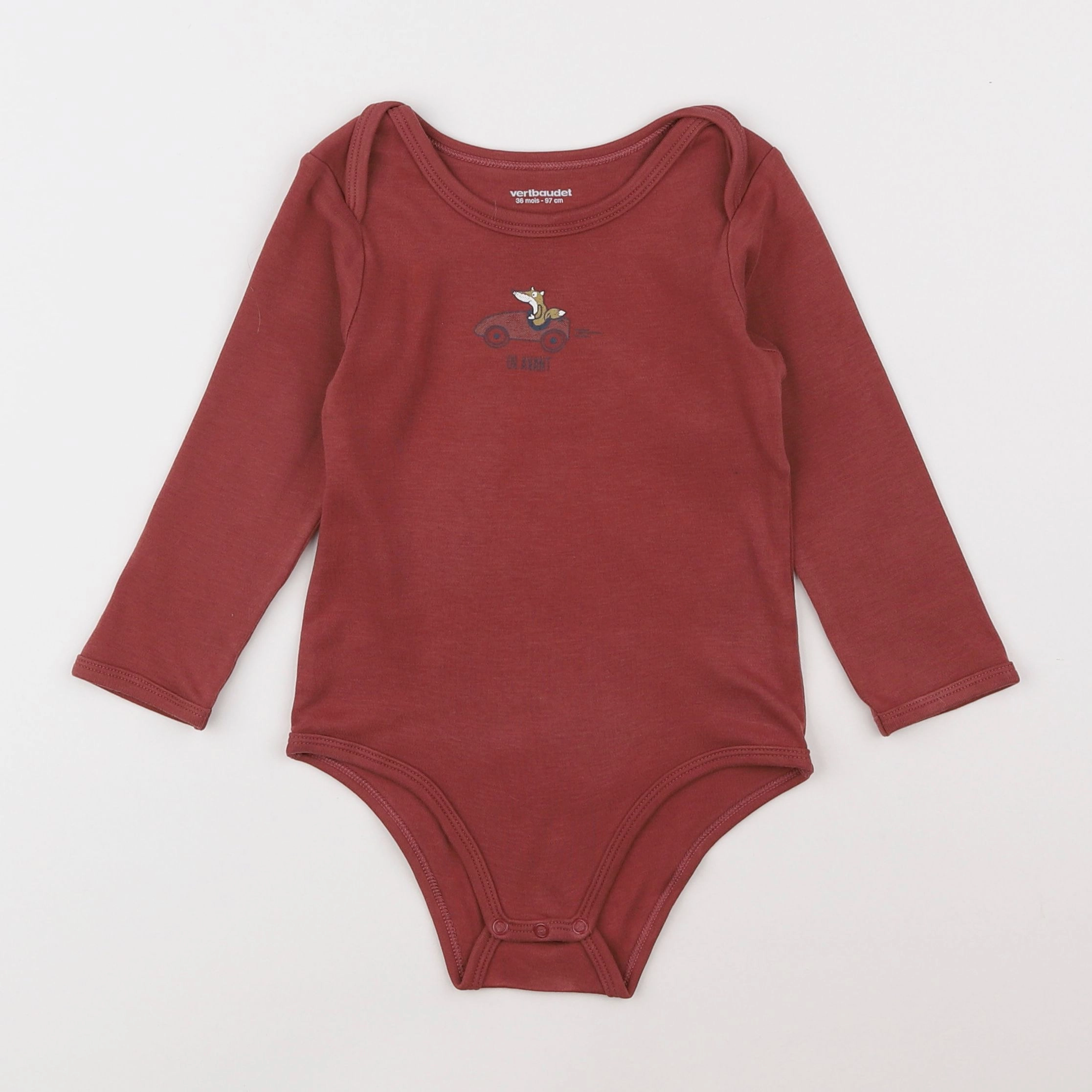 Vertbaudet - body rouge - 3 ans