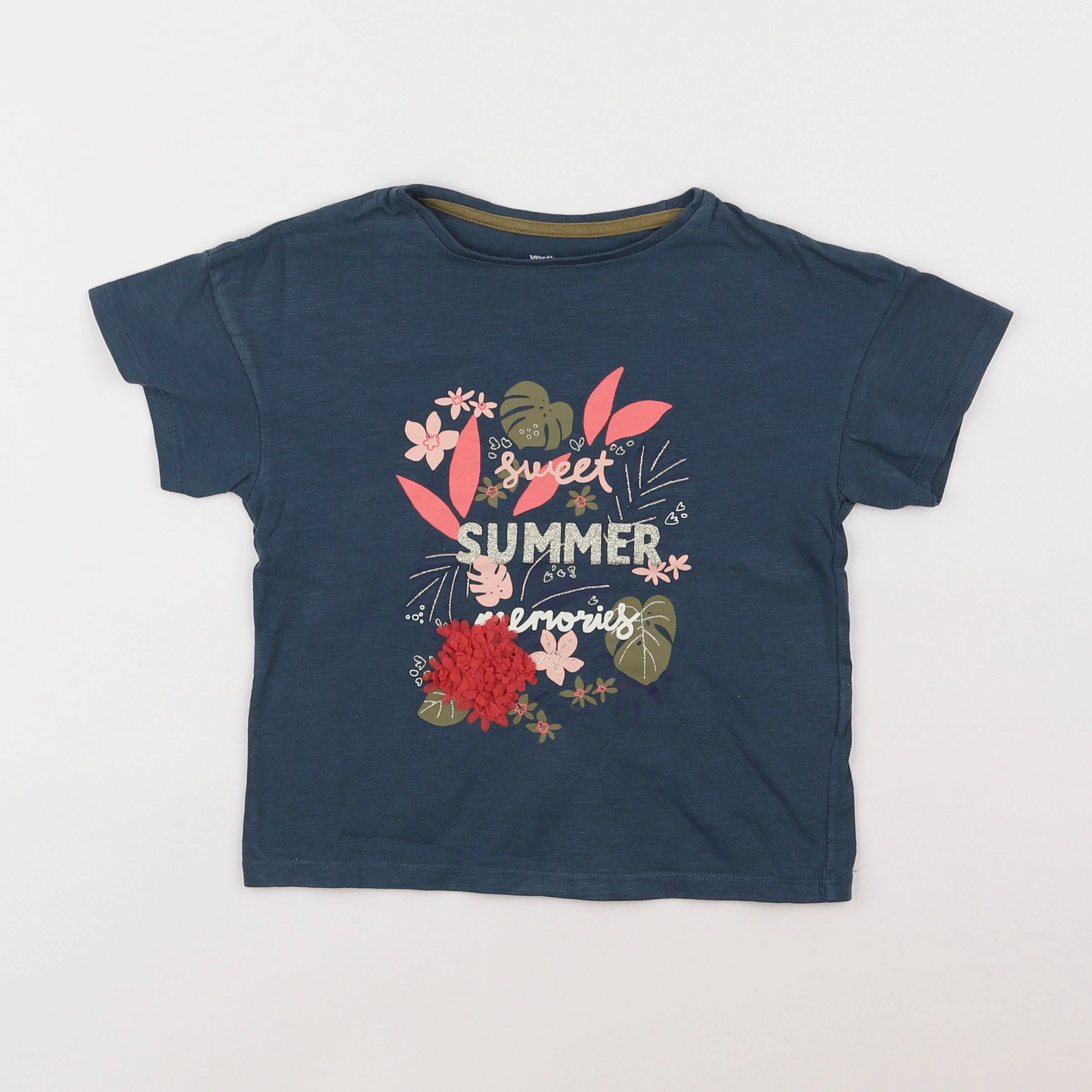 Vertbaudet - tee-shirt bleu - 5 ans