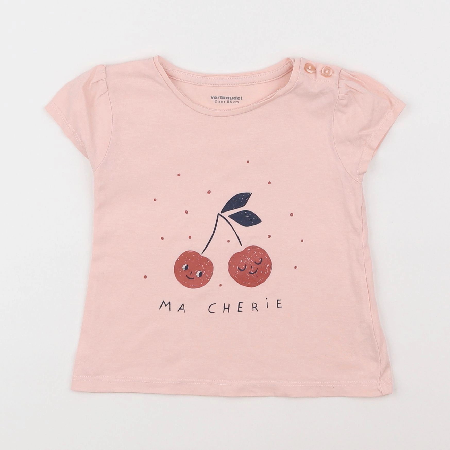 Vertbaudet - tee-shirt rose - 2 ans