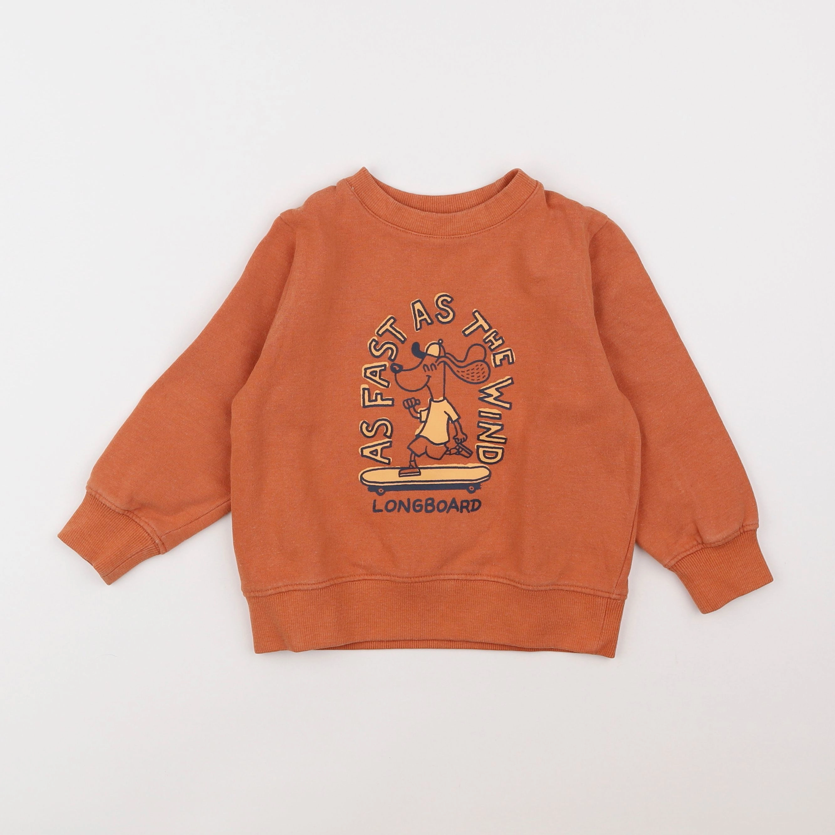 Vertbaudet - sweat orange - 4 ans