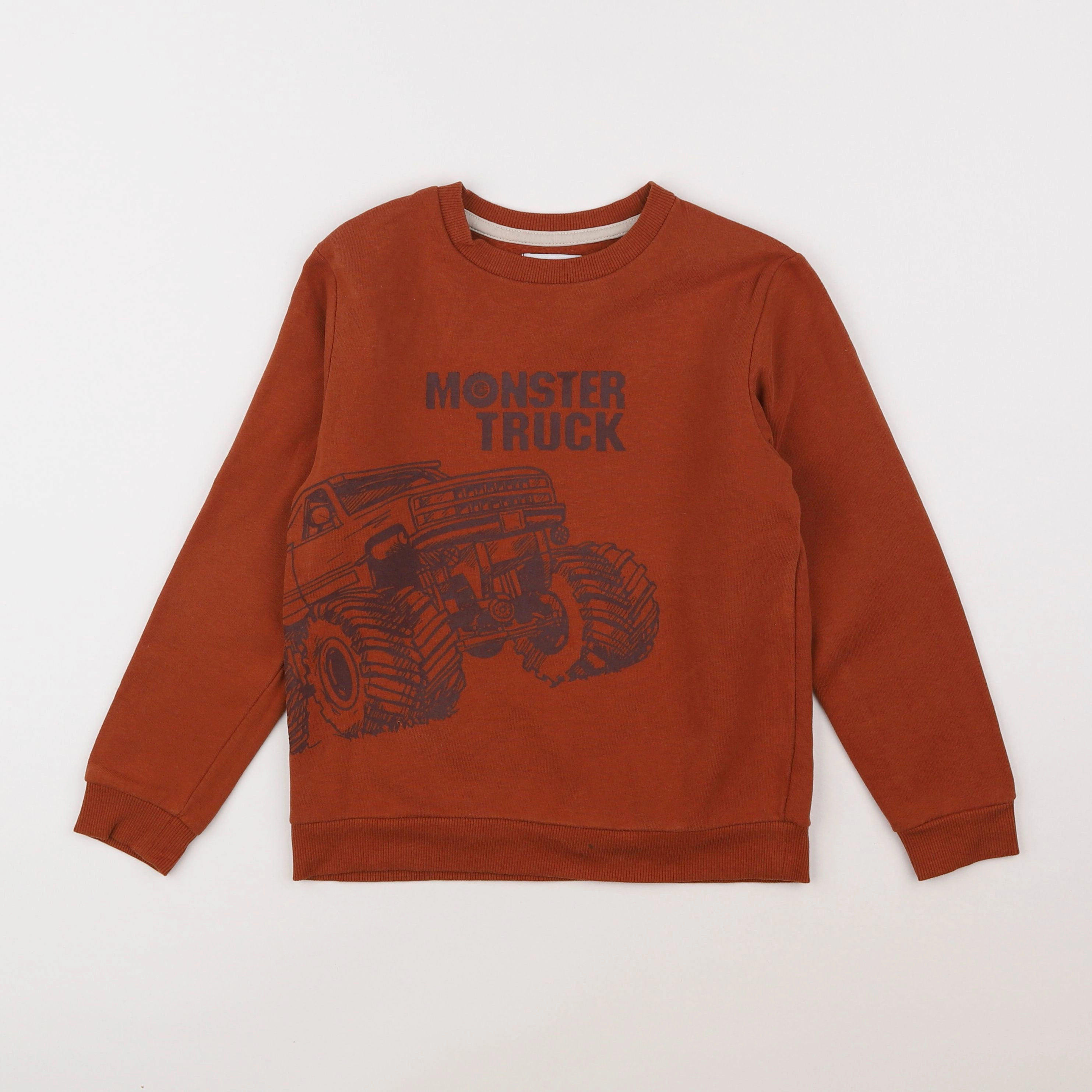 Vertbaudet - sweat marron - 8 ans