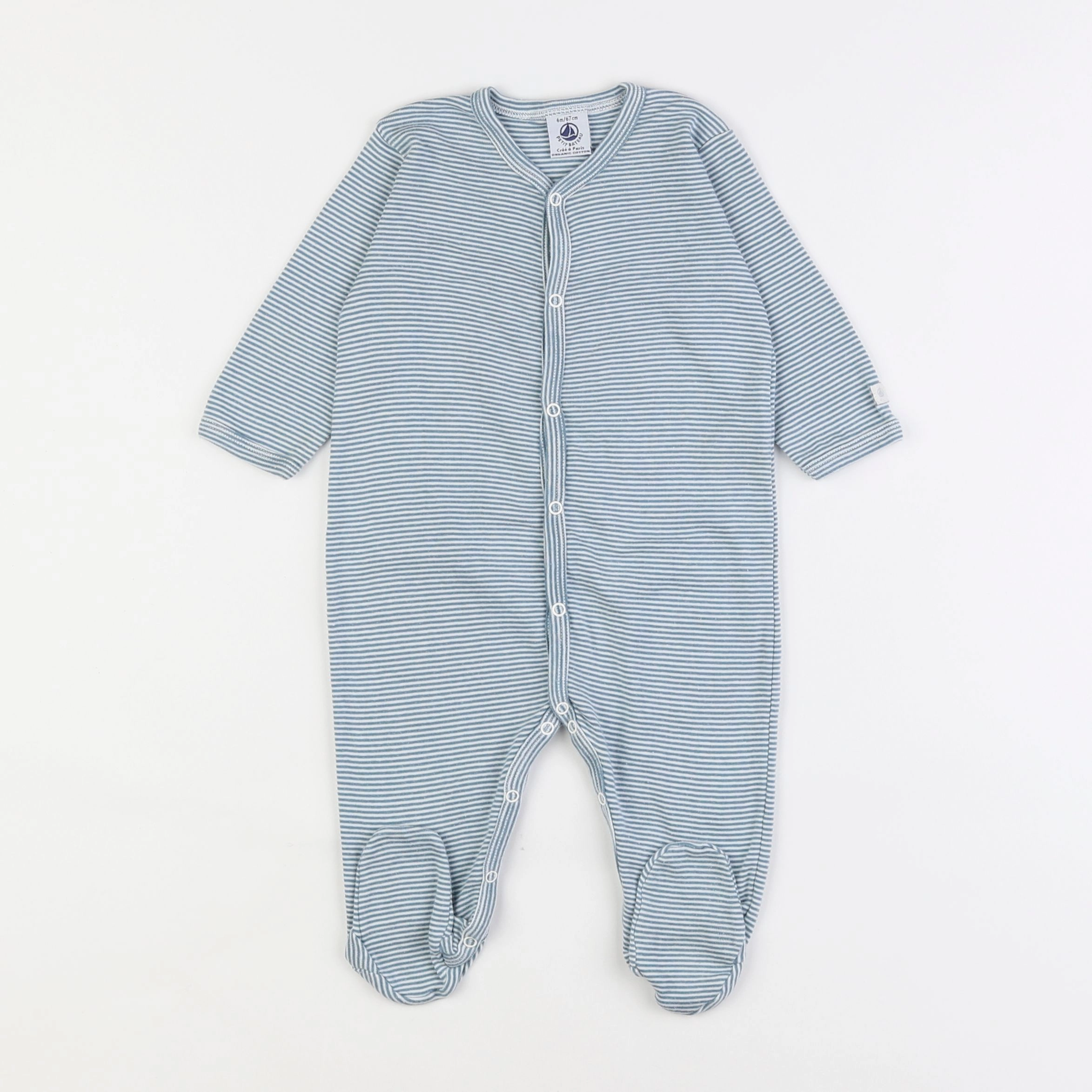 Petit Bateau - pyjama coton bleu - 6 mois