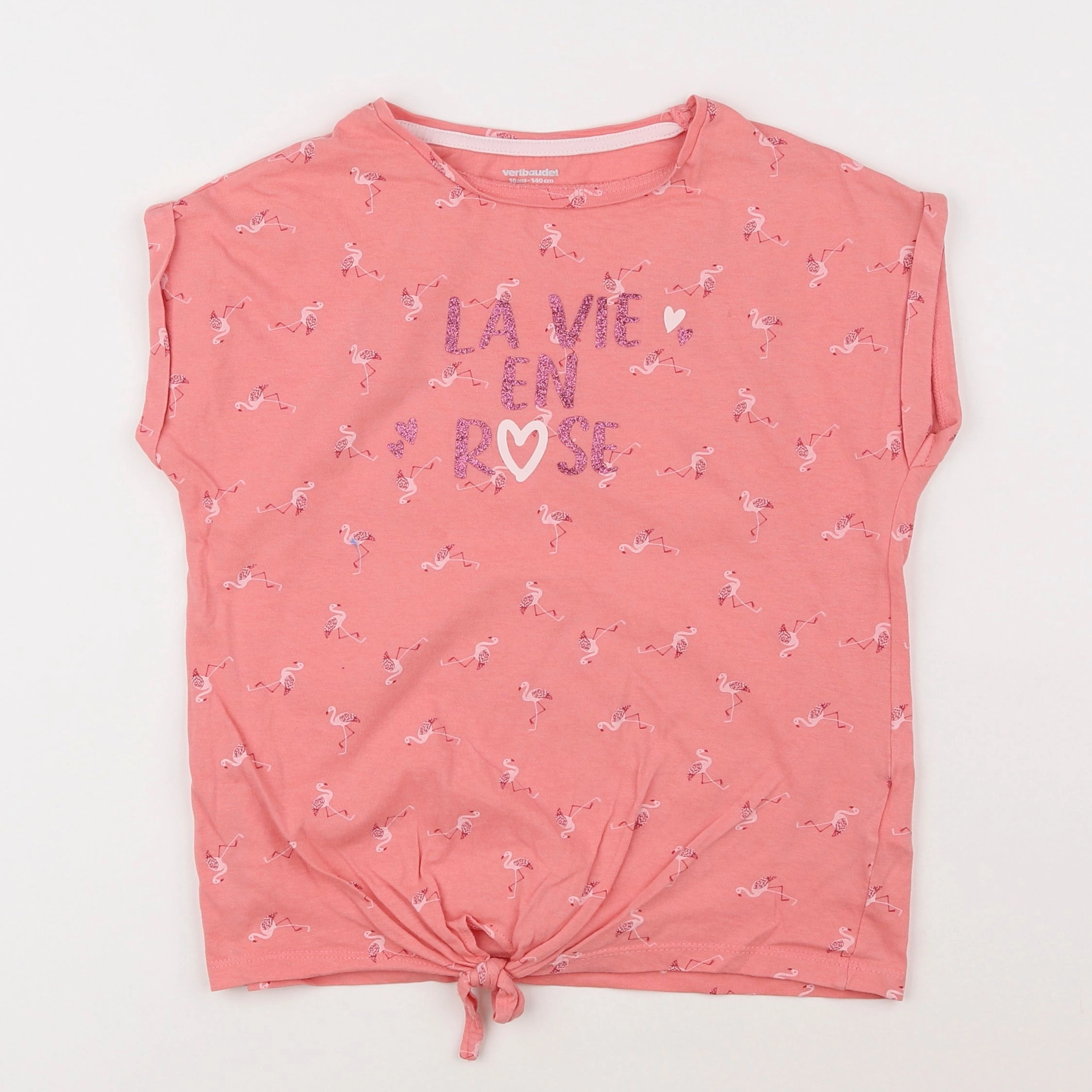 Vertbaudet - tee-shirt rose - 10 ans