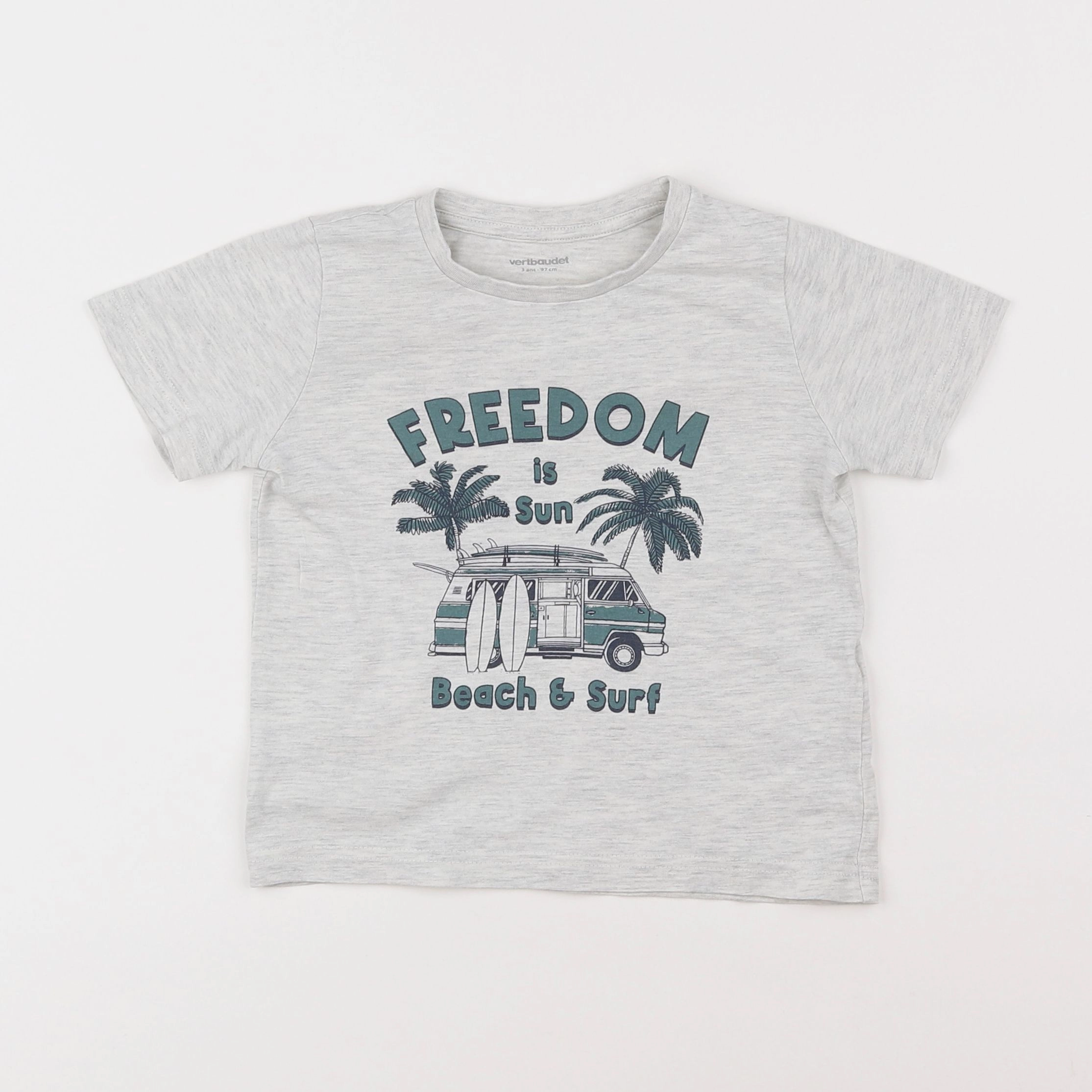 Vertbaudet - tee-shirt gris - 3 ans