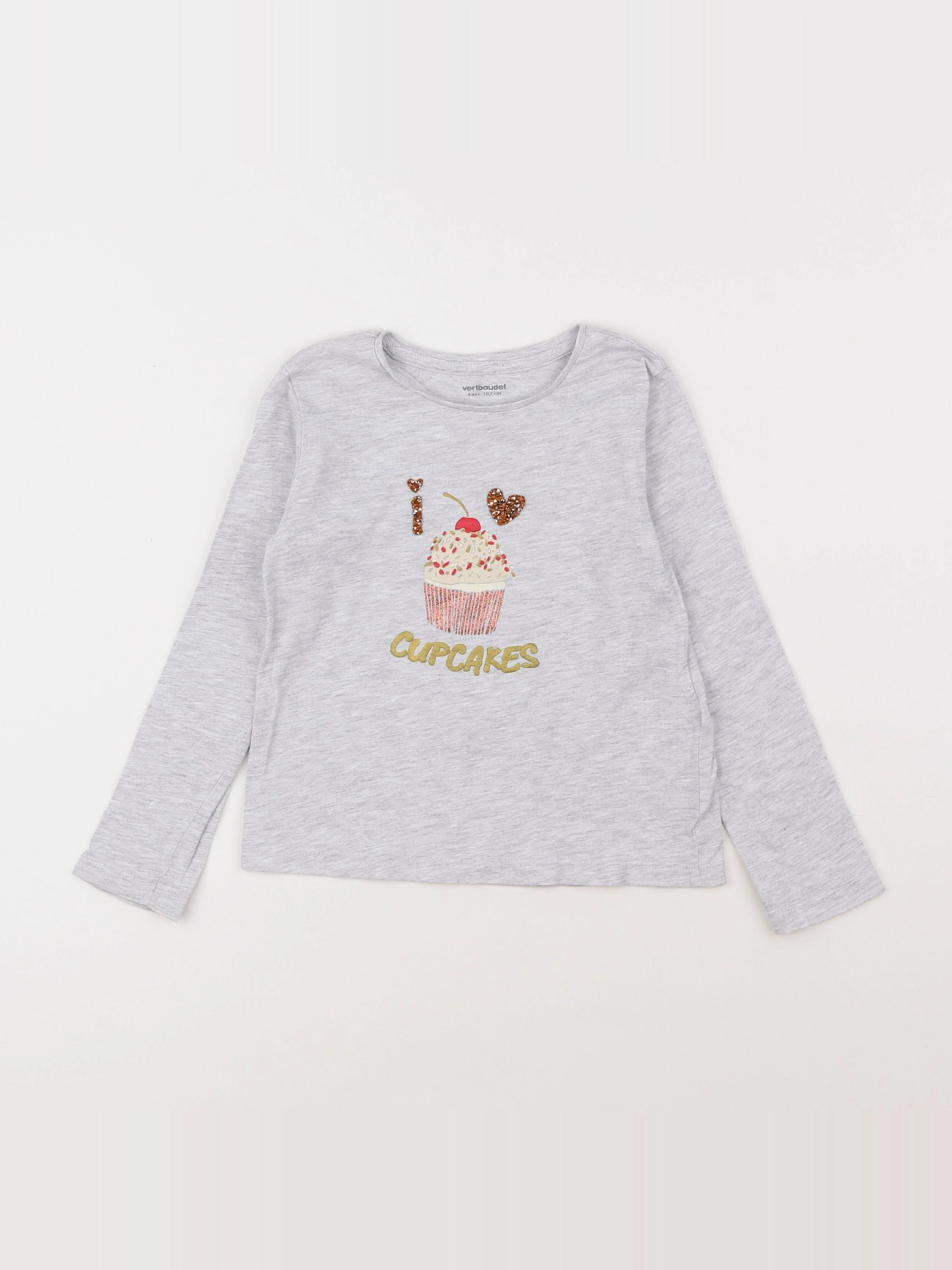 Vertbaudet - tee-shirt gris - 4 ans