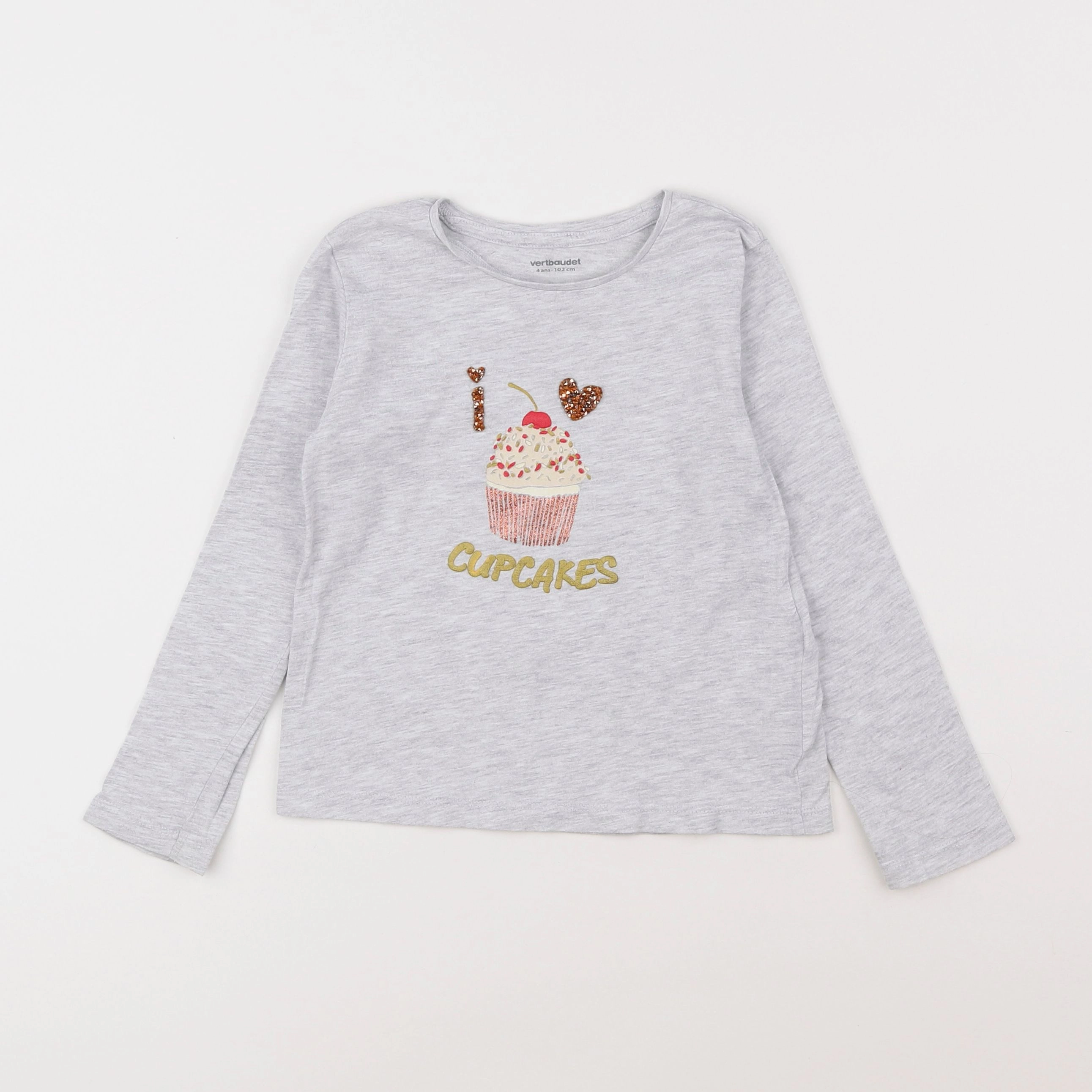 Vertbaudet - tee-shirt gris - 4 ans