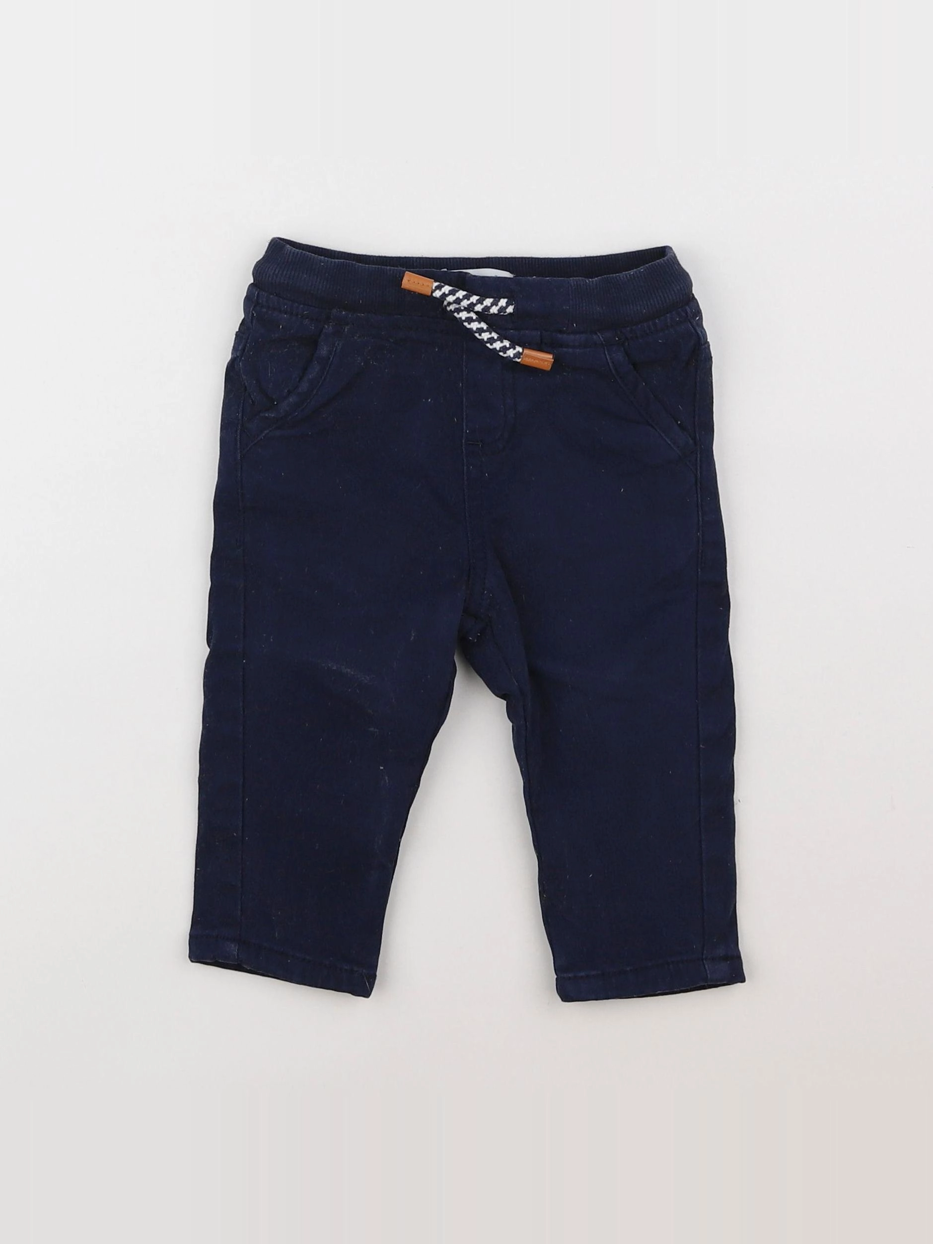 Vertbaudet - pantalon doublé bleu - 9 mois