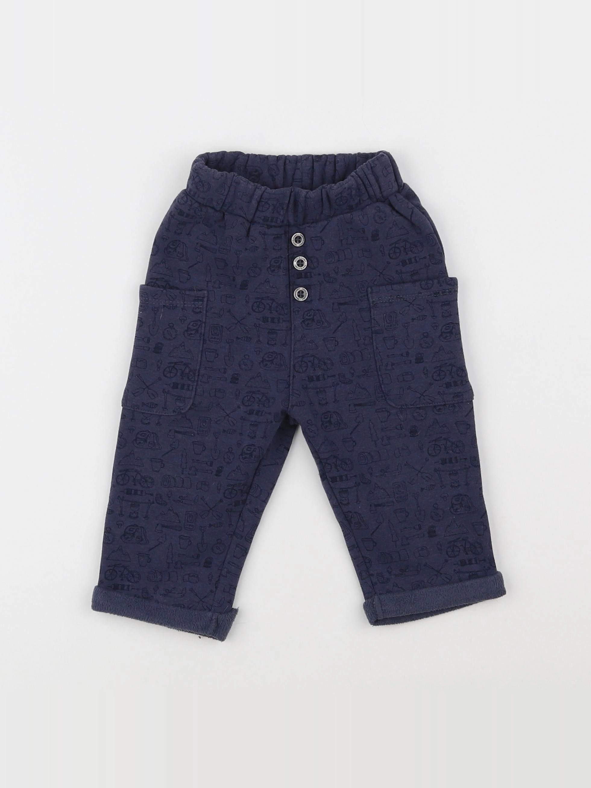 Vertbaudet - pantalon bleu - 9 mois