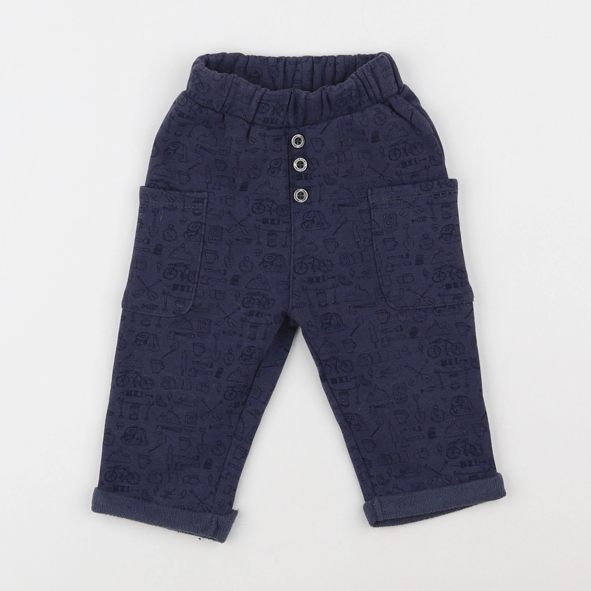 Vertbaudet - pantalon bleu - 9 mois