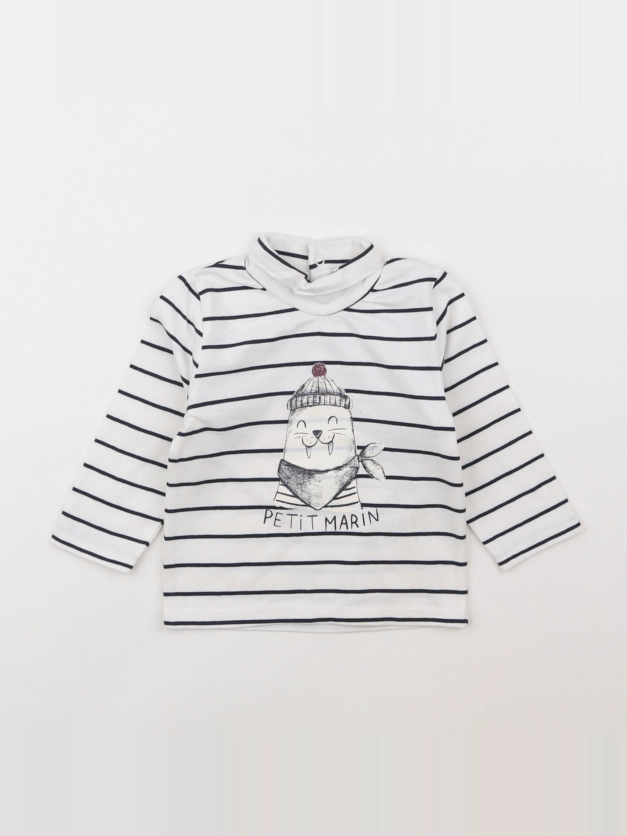 Vertbaudet - sous-pull bleu - 9 mois