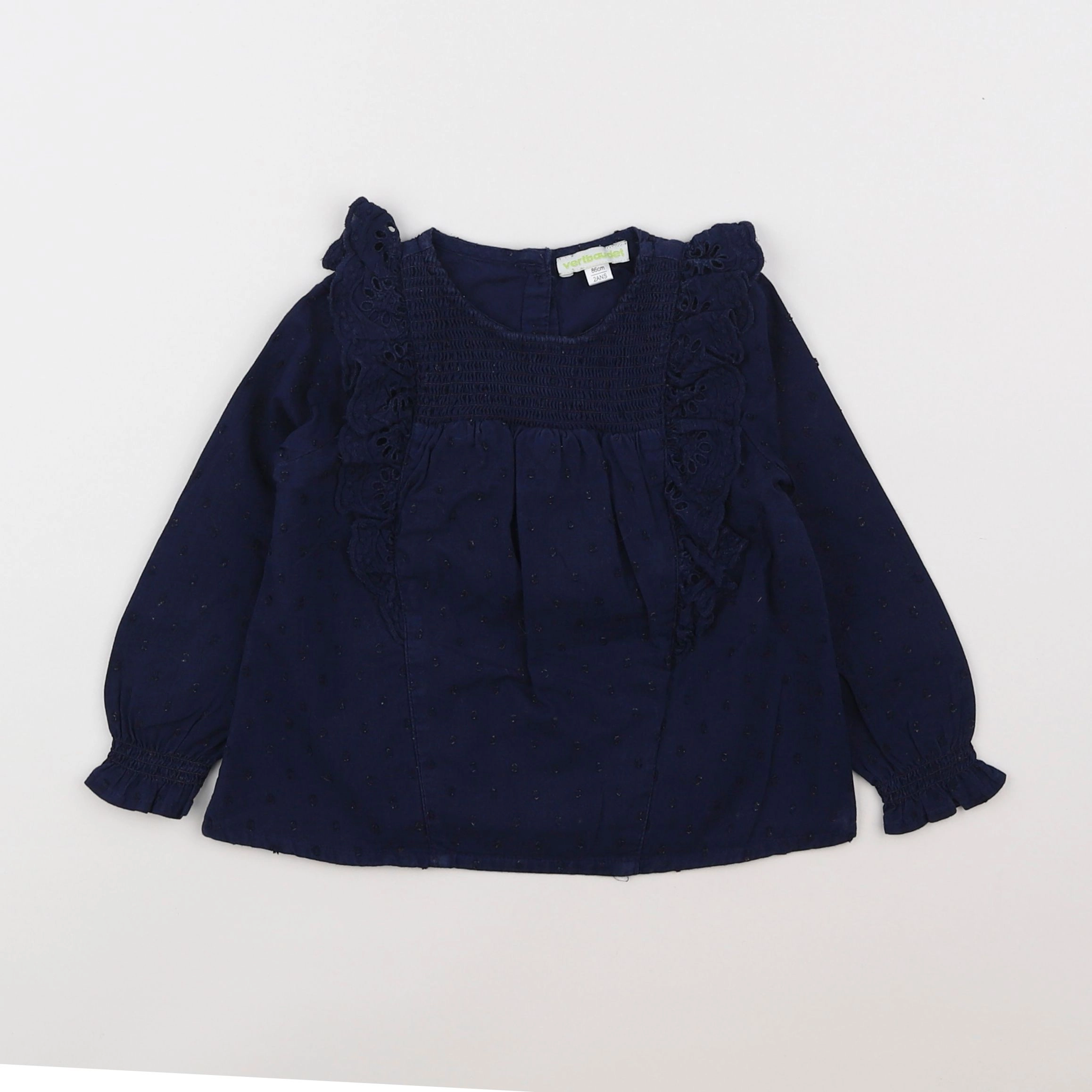 Vertbaudet - blouse bleu - 2 ans