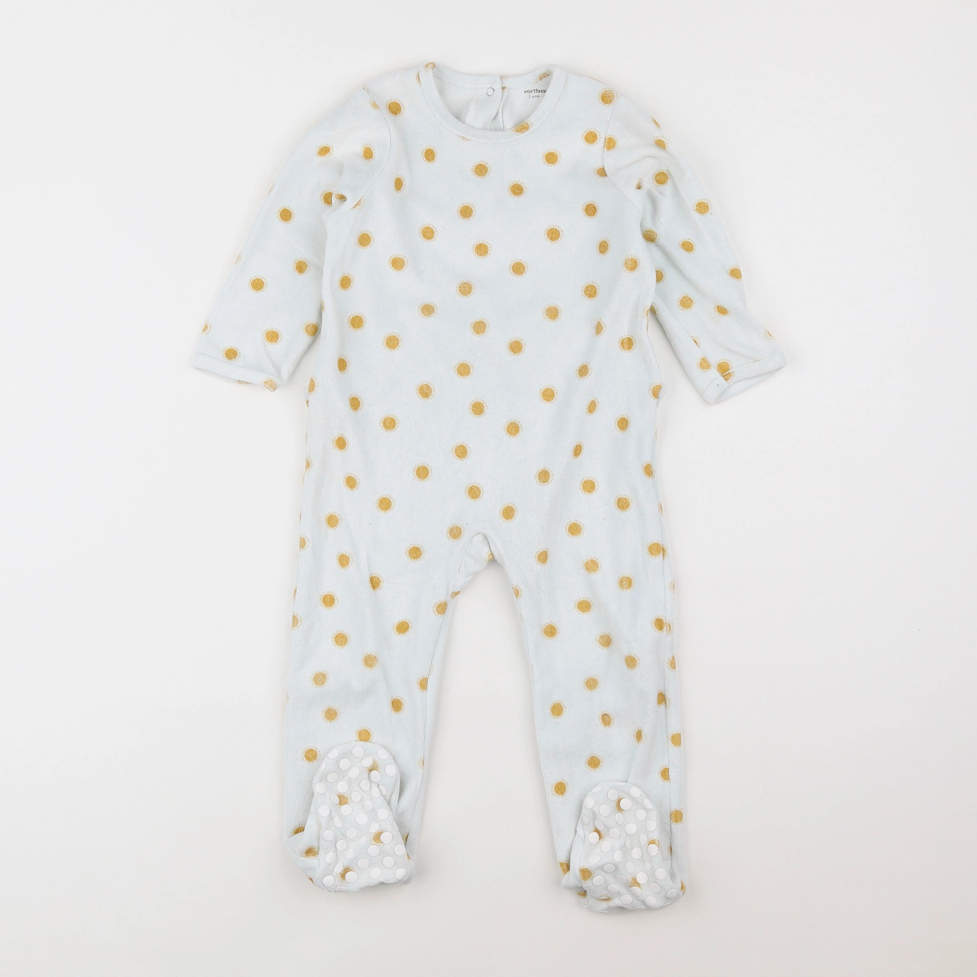 Vertbaudet - pyjama velours jaune - 2 ans