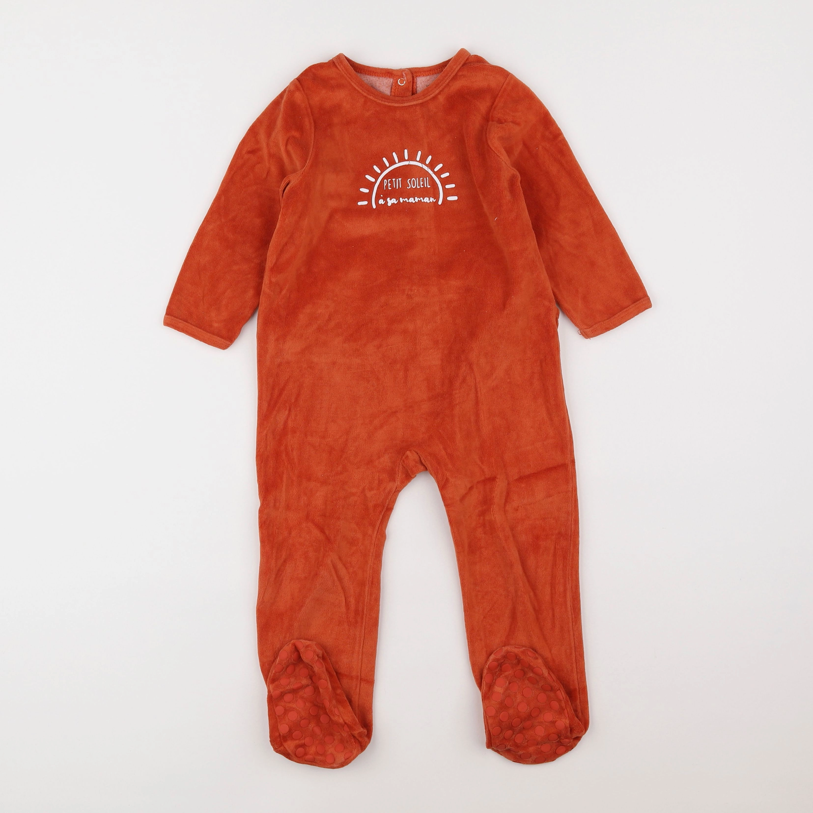 Vertbaudet - pyjama velours orange - 2 ans