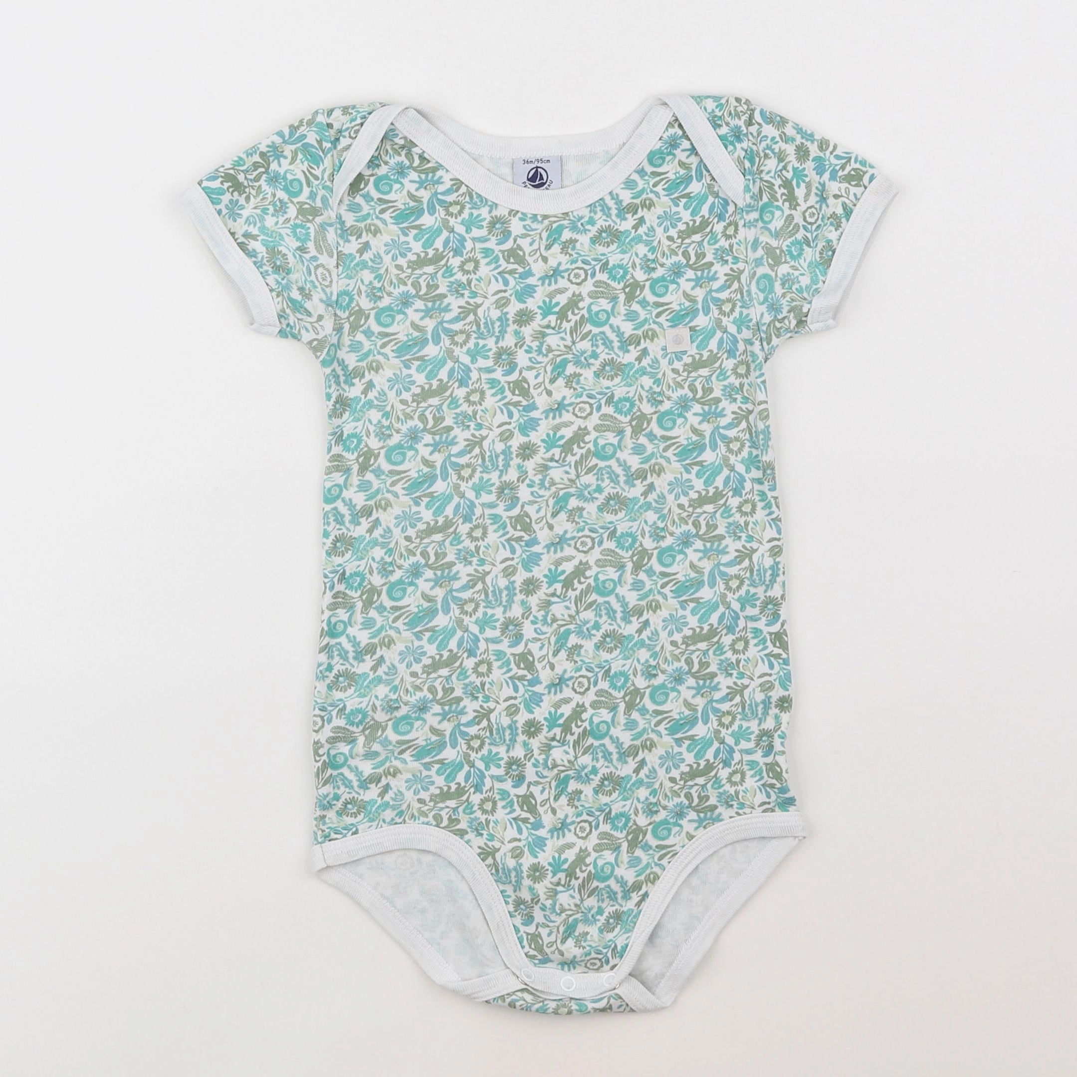 Petit Bateau - body vert - 3 ans