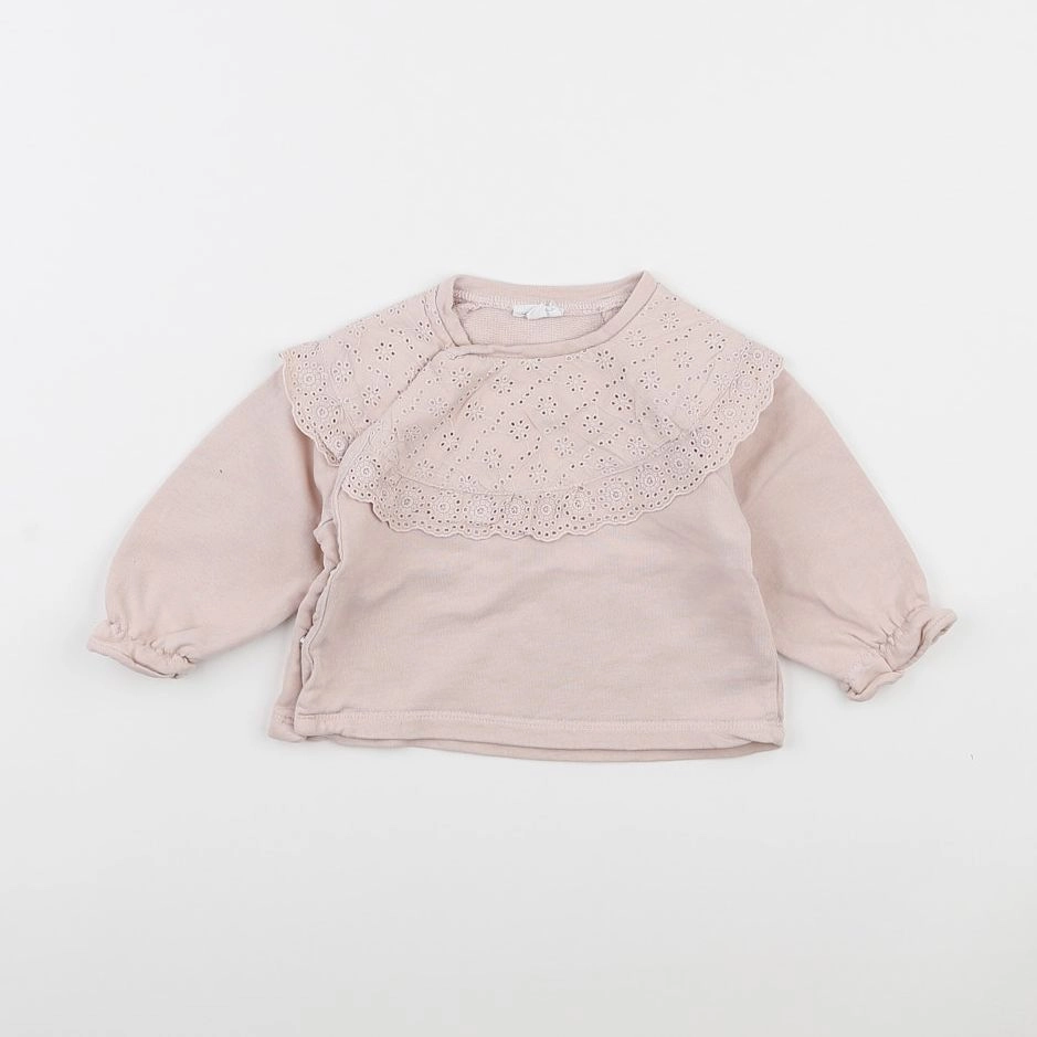 Vertbaudet - sweat rose - 3 mois