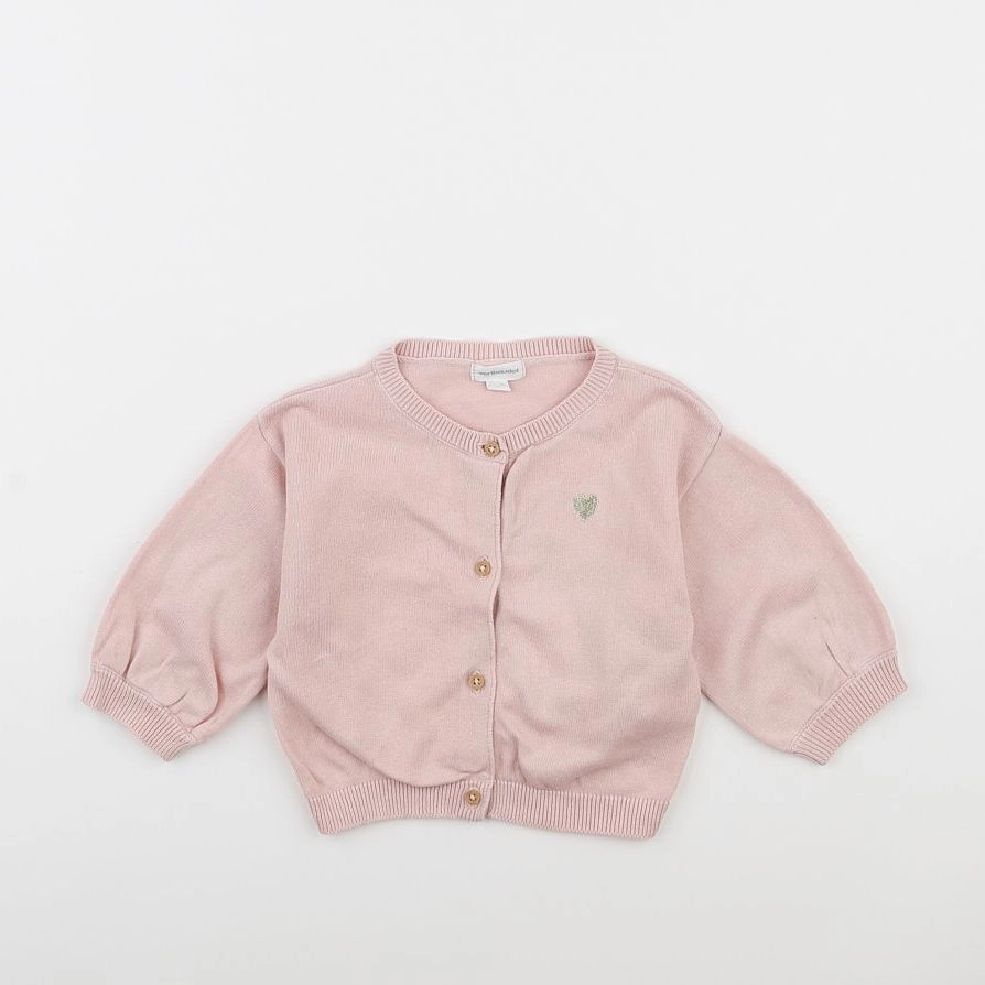 Vertbaudet - gilet rose - 9 mois