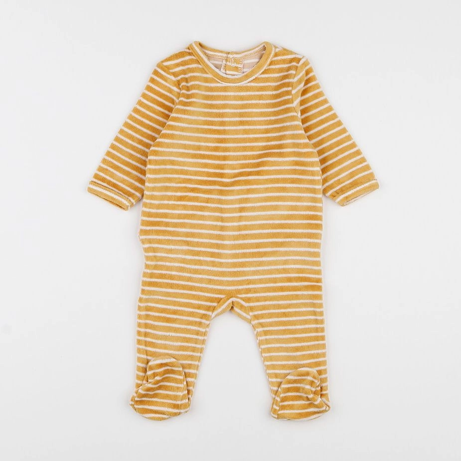 Vertbaudet - pyjama velours jaune - 1 mois