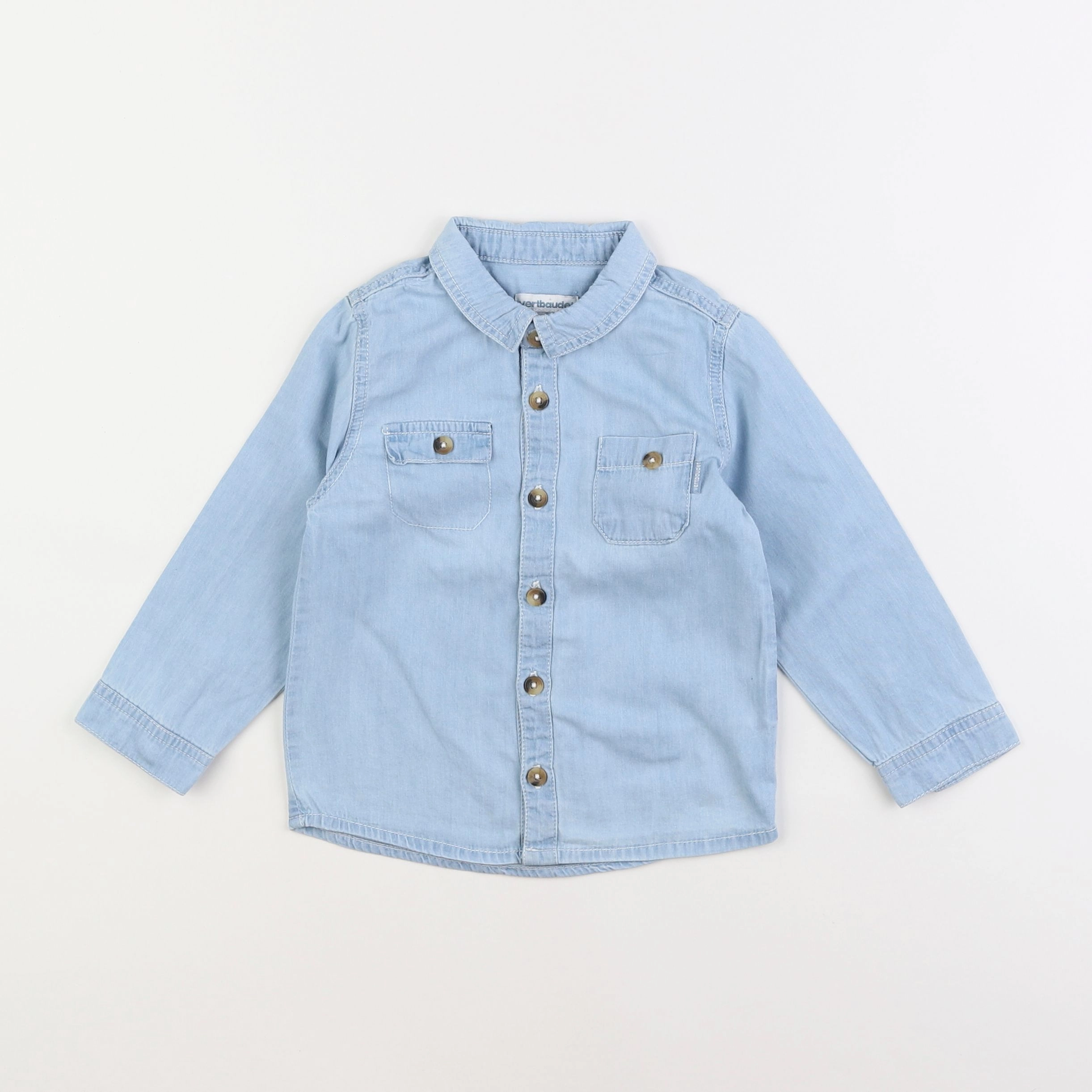 Vertbaudet - chemise bleu - 2 ans