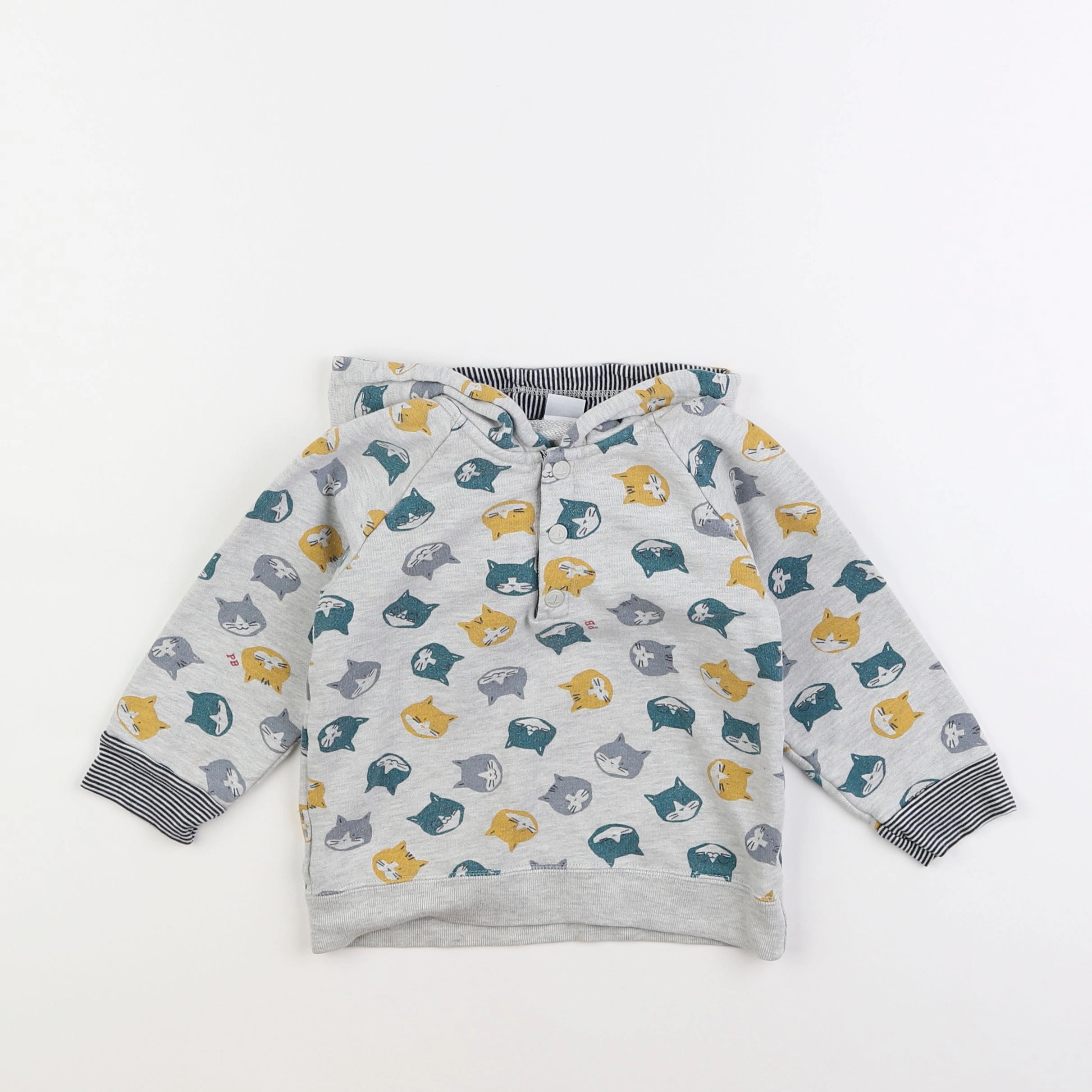 Petit Bateau - sweat gris - 2 ans