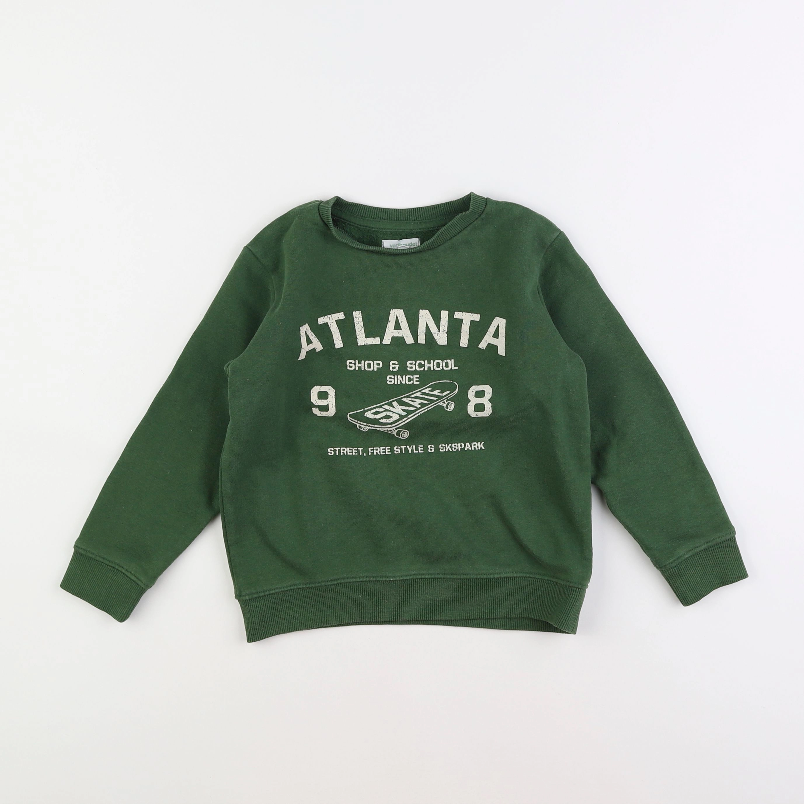 Vertbaudet - sweat vert - 6 ans