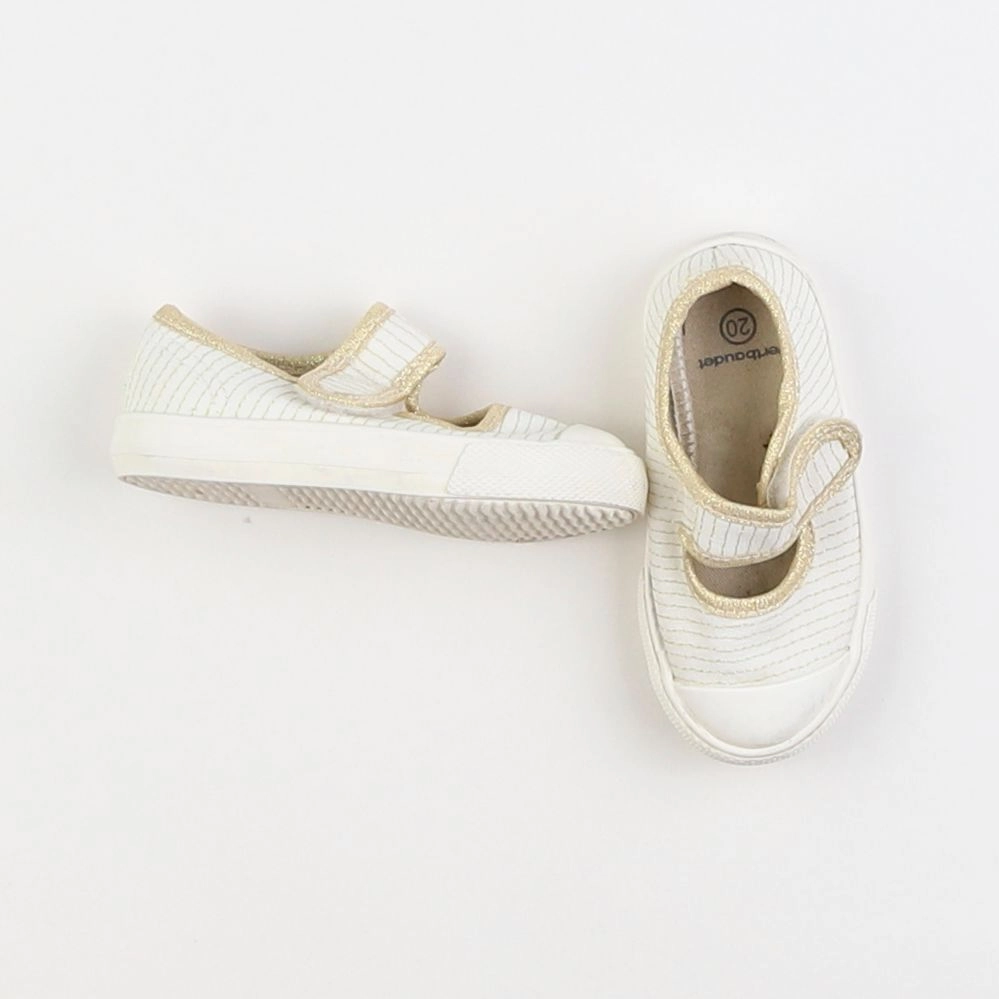 Vertbaudet - ballerines blanc, or - pointure 20