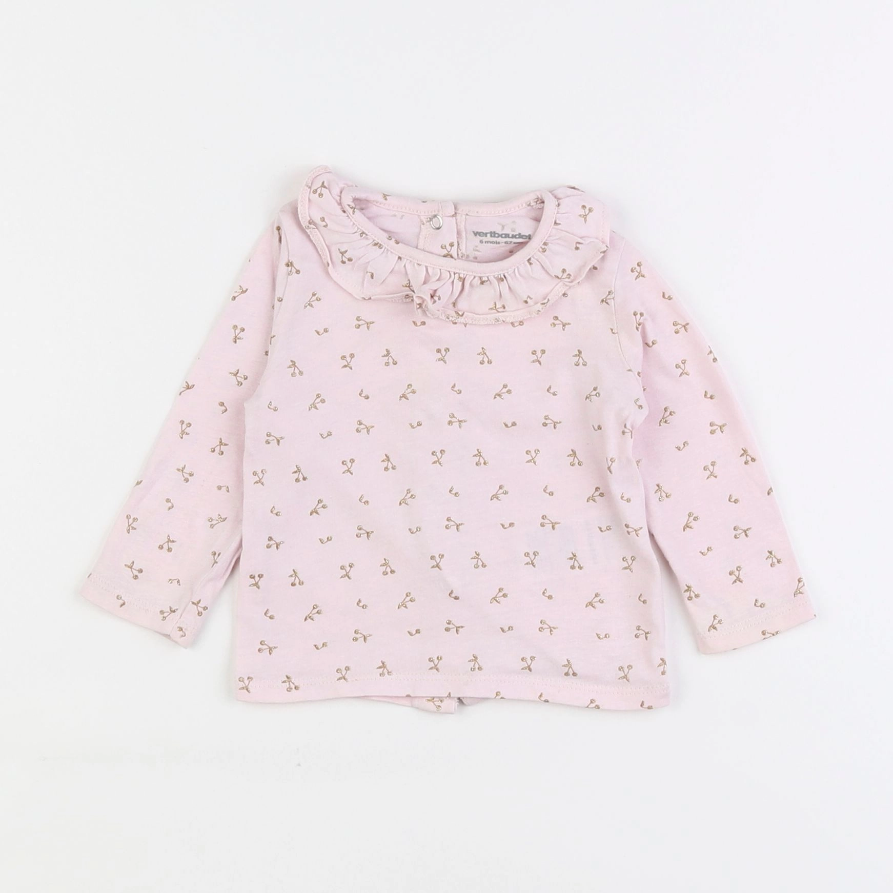 Vertbaudet - tee-shirt rose - 6 mois