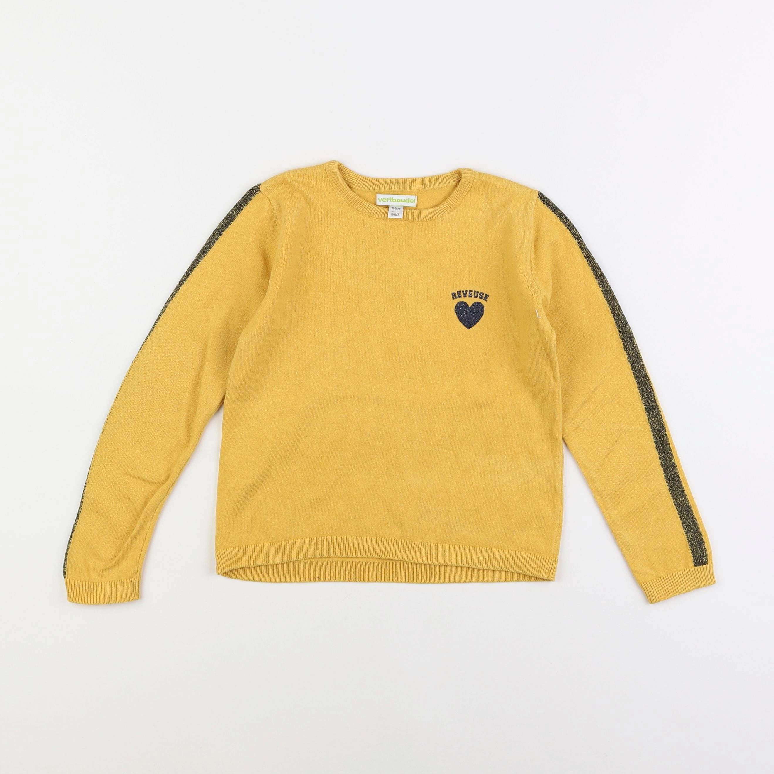 Vertbaudet - pull jaune - 6 ans