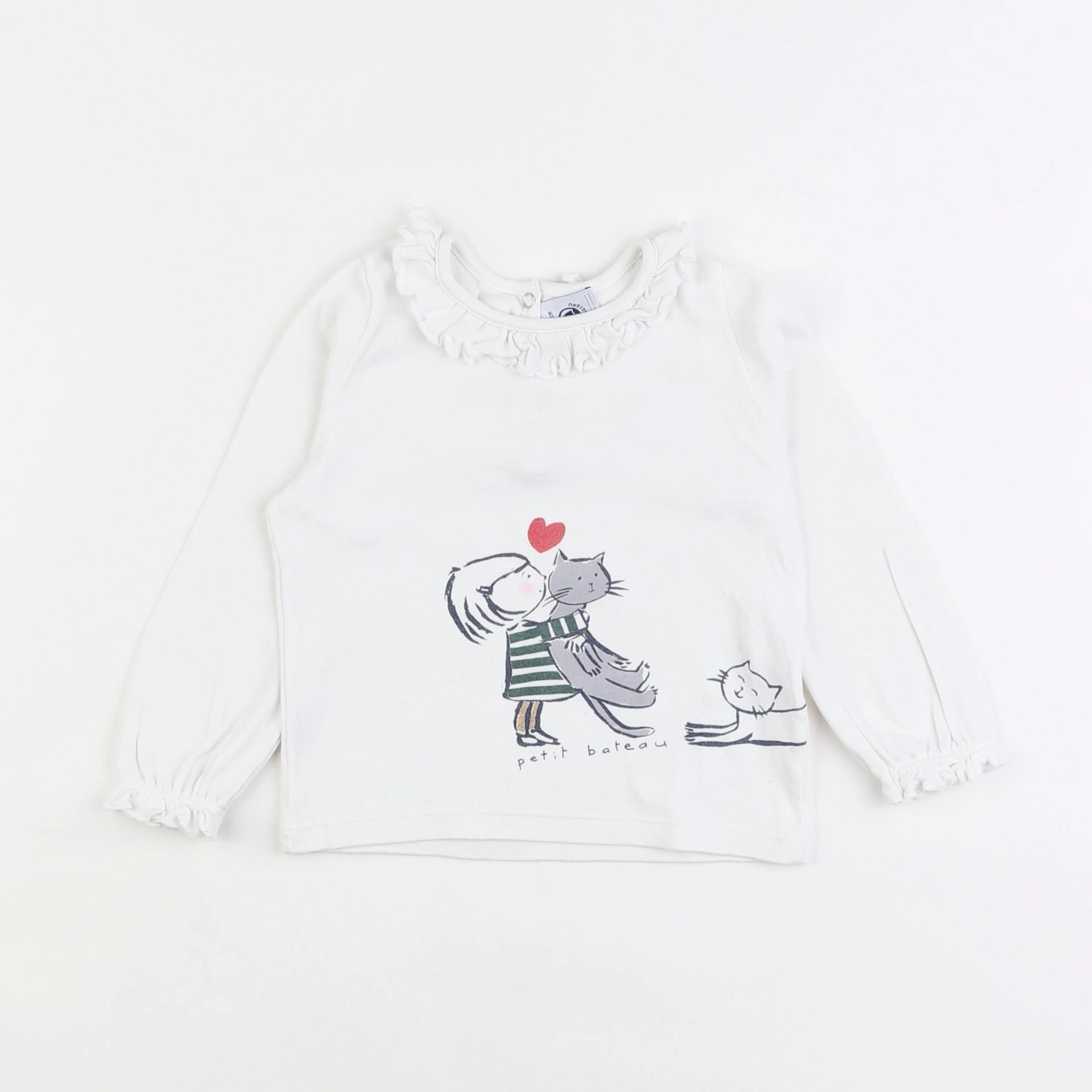 Petit Bateau - tee-shirt blanc - 18 mois