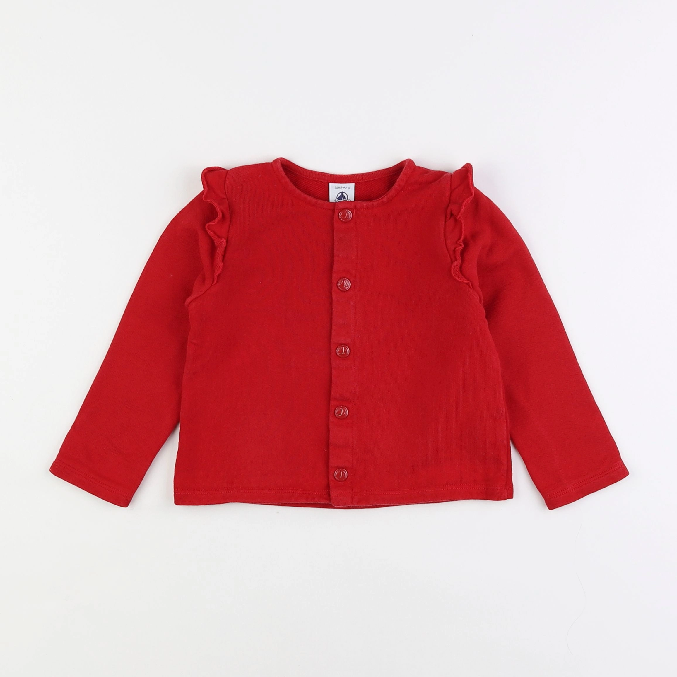 Petit Bateau - sweat rouge - 3 ans