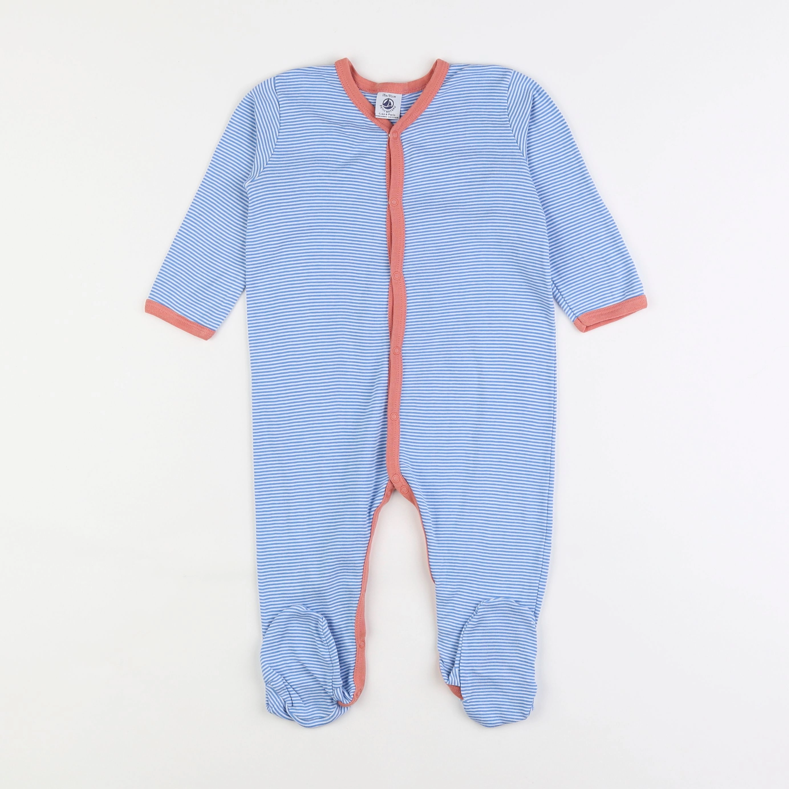 Petit Bateau - pyjama coton bleu - 18 mois