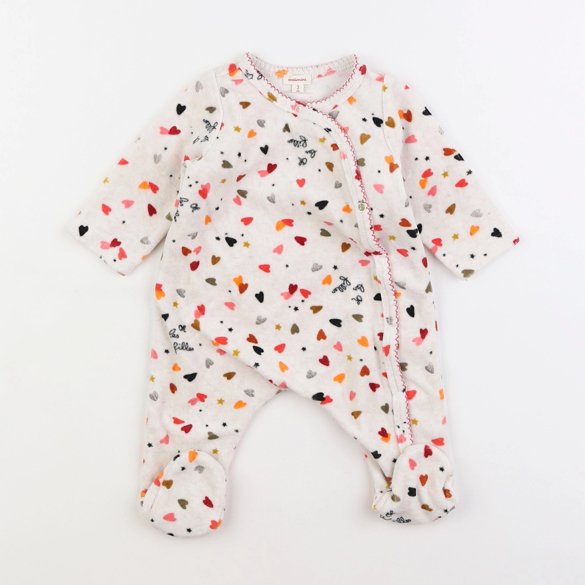 Catimini - pyjama velours multicolore - 3 mois