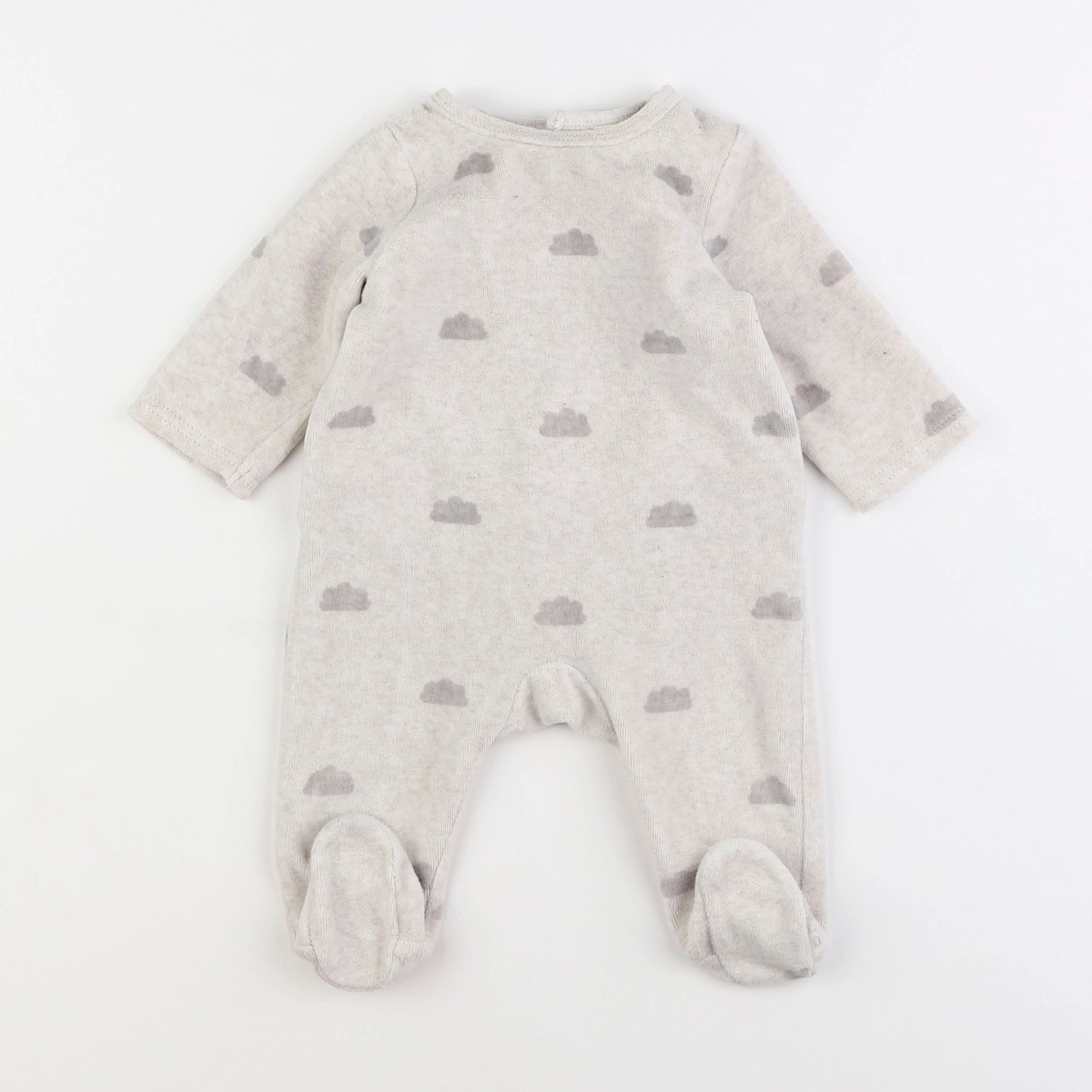 Tape à l'oeil - pyjama velours beige - 3 mois