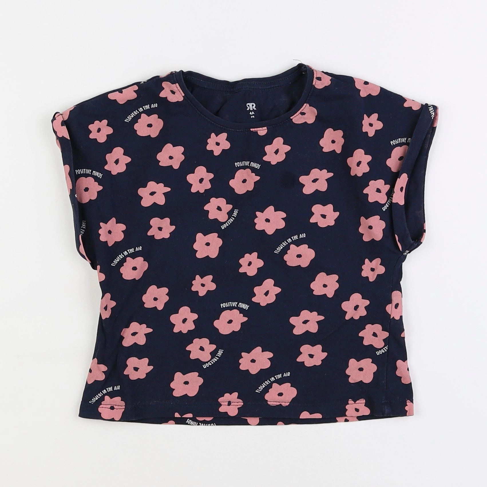 La Redoute - tee-shirt bleu, rose - 4 ans