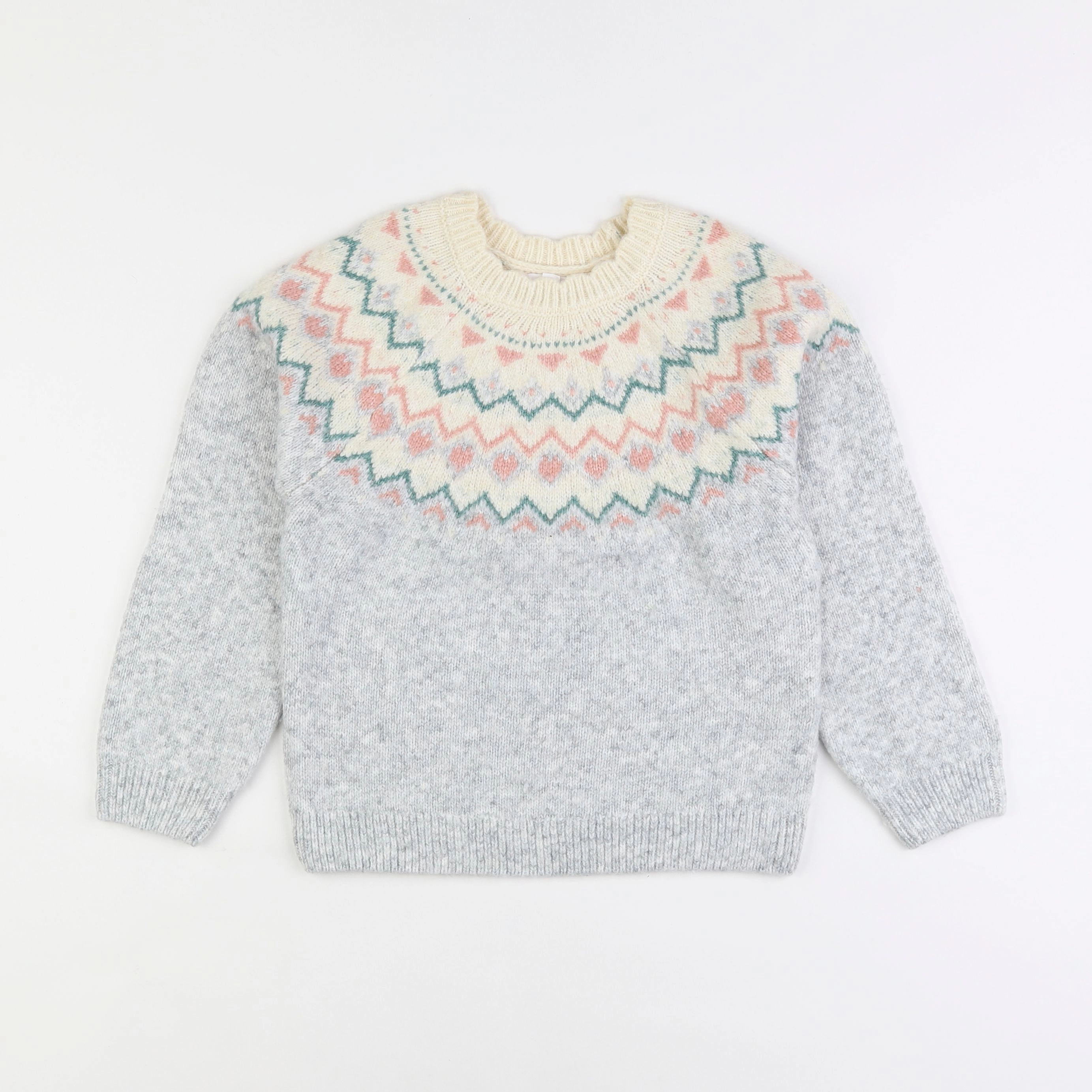 Vertbaudet - pull gris - 8 ans