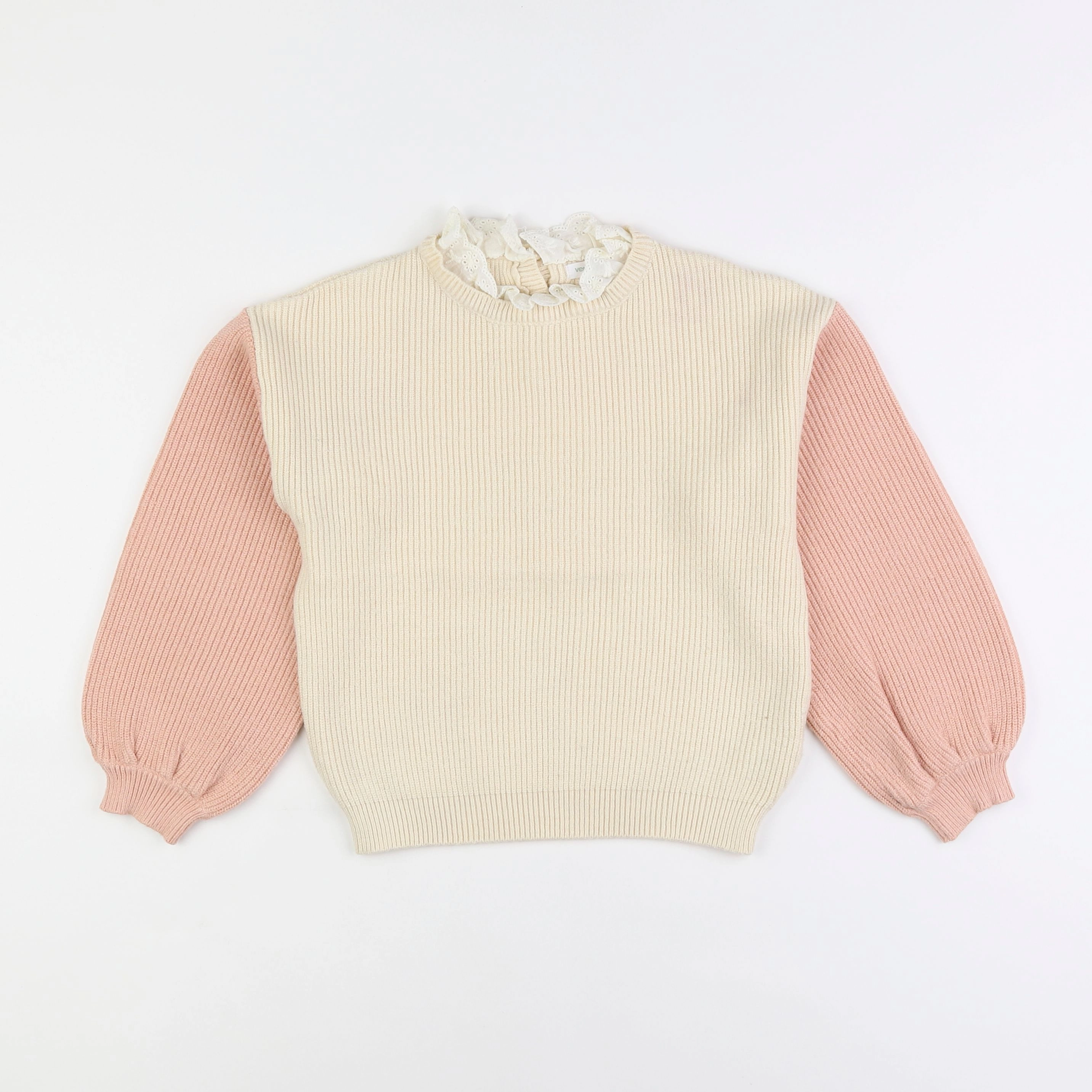 Vertbaudet - pull beige - 8 ans