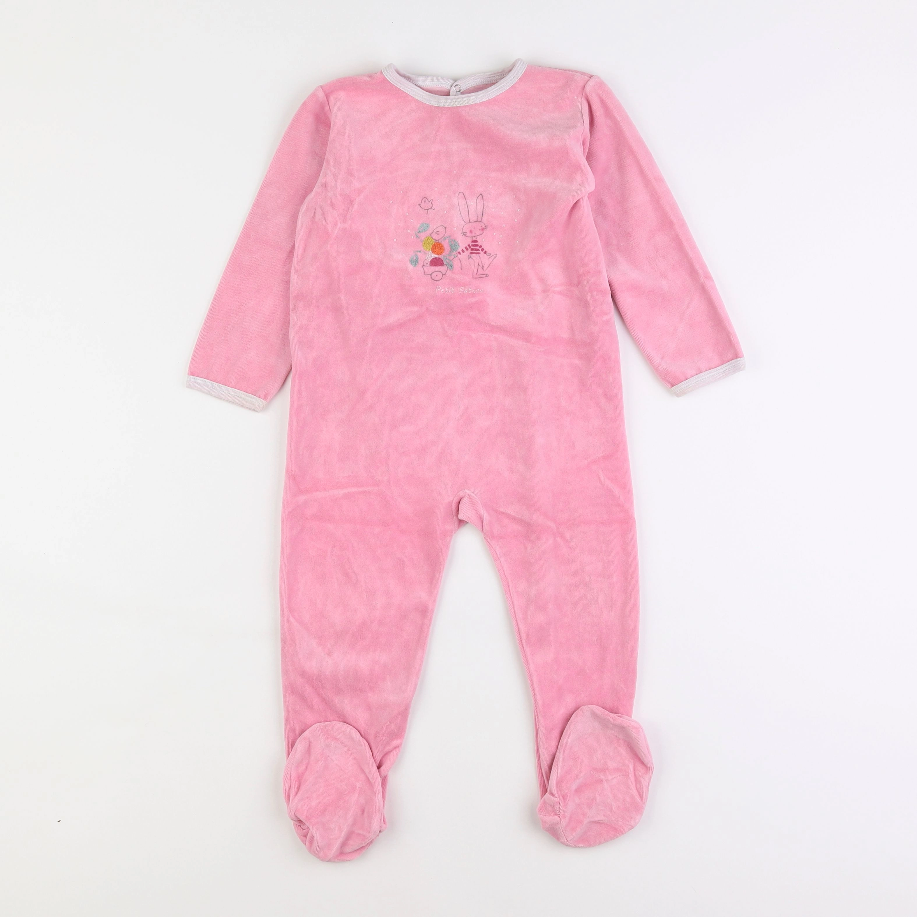 Petit Bateau - pyjama velours rose - 3 ans