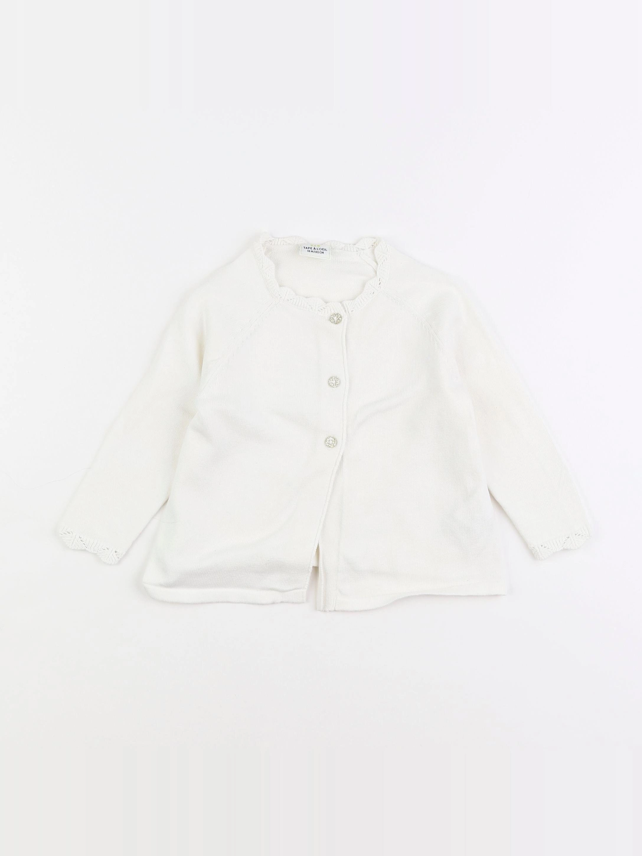 Tape à l'oeil - gilet blanc - 18 mois