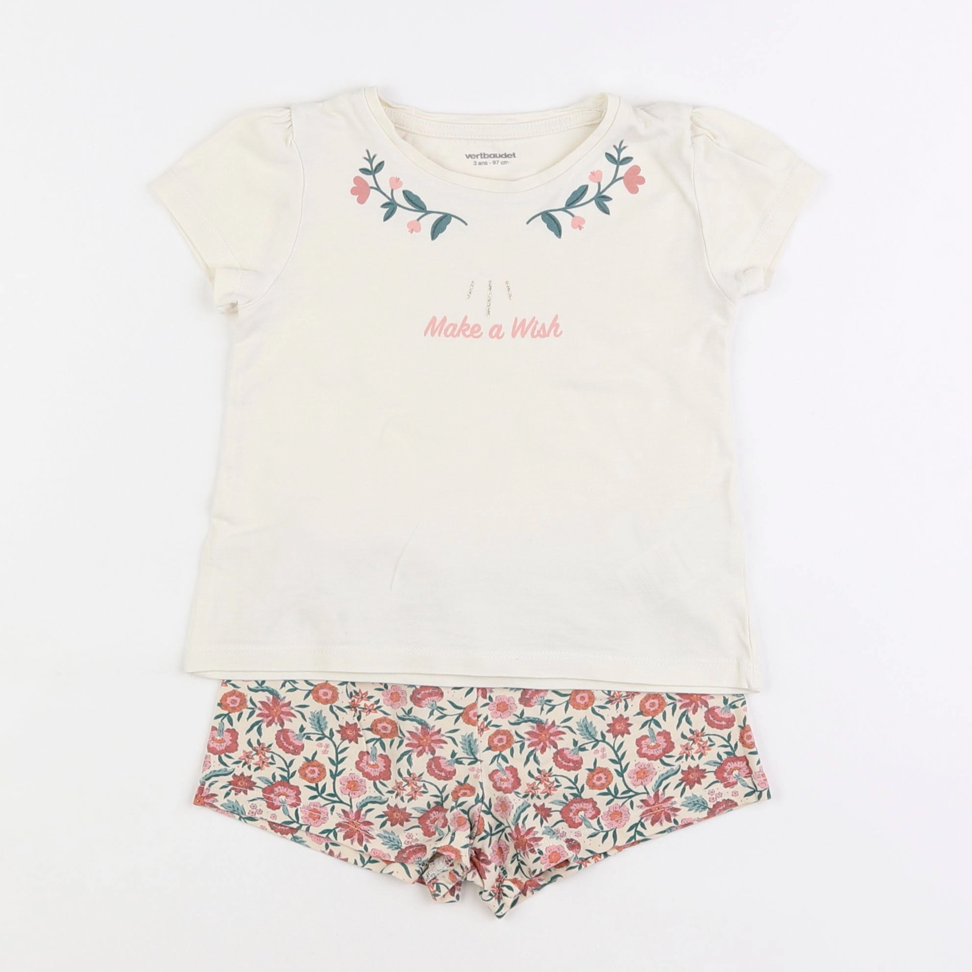 Vertbaudet - pyjama coton blanc - 3 ans