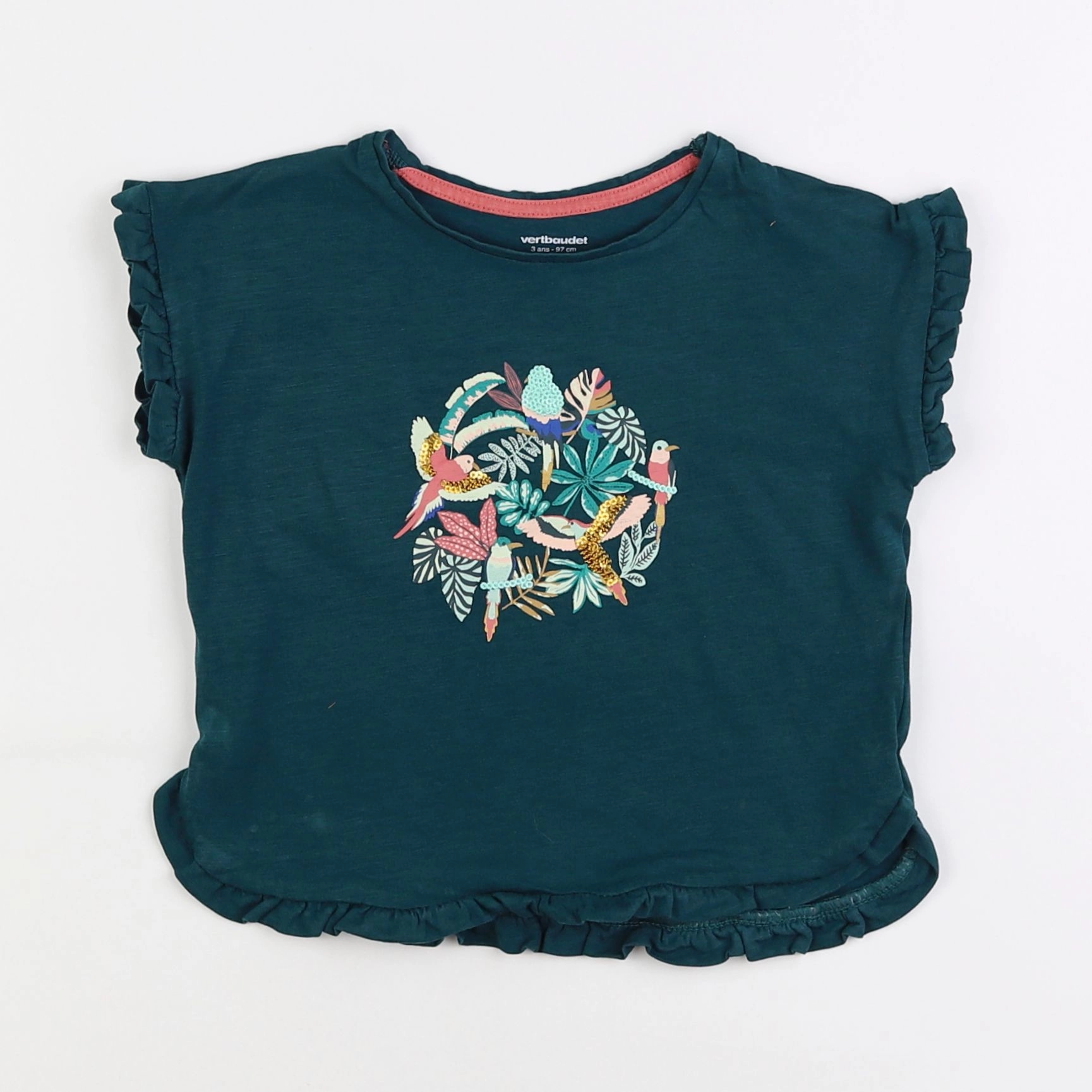 Vertbaudet - tee-shirt vert - 3 ans