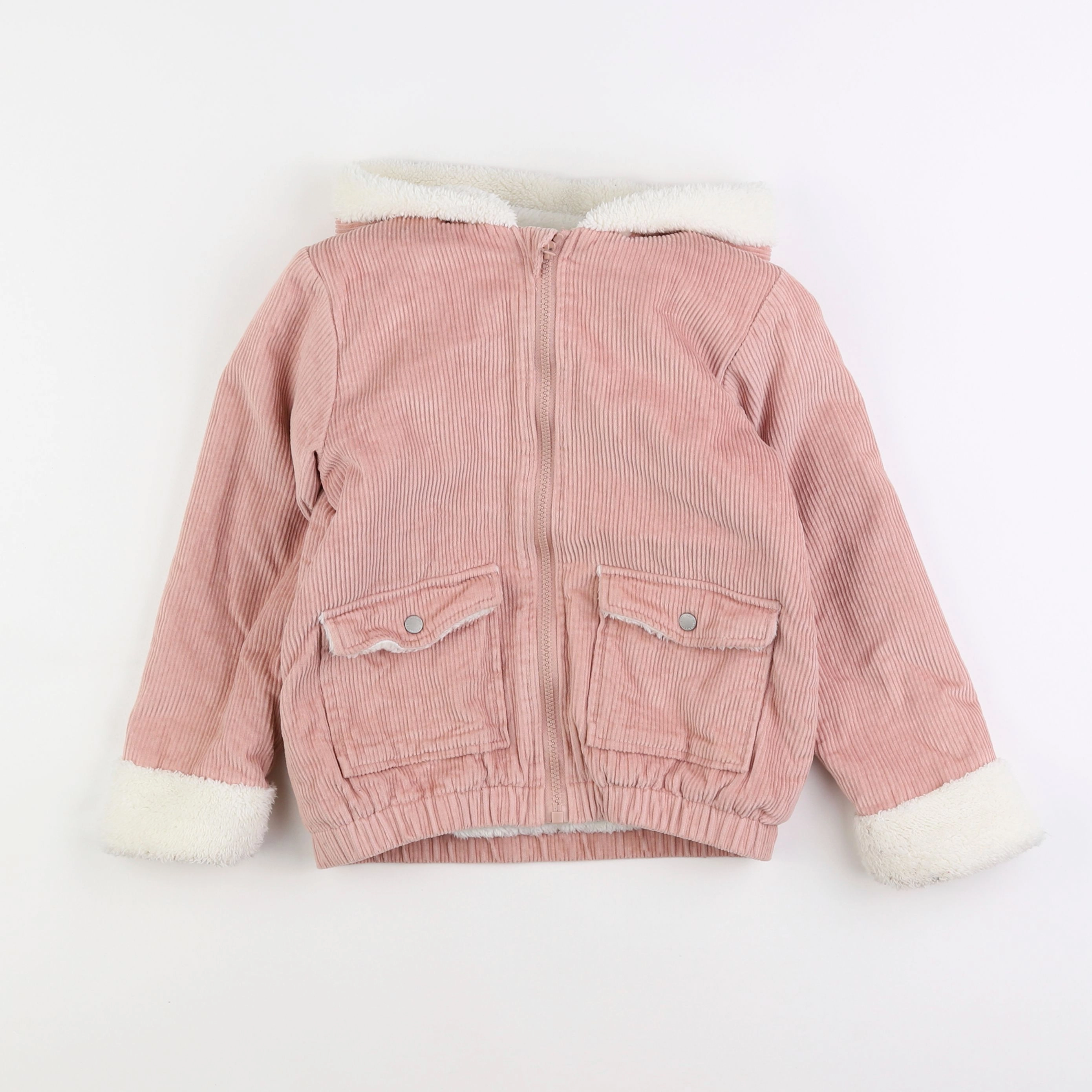 Vertbaudet - veste doublé rose - 8 ans