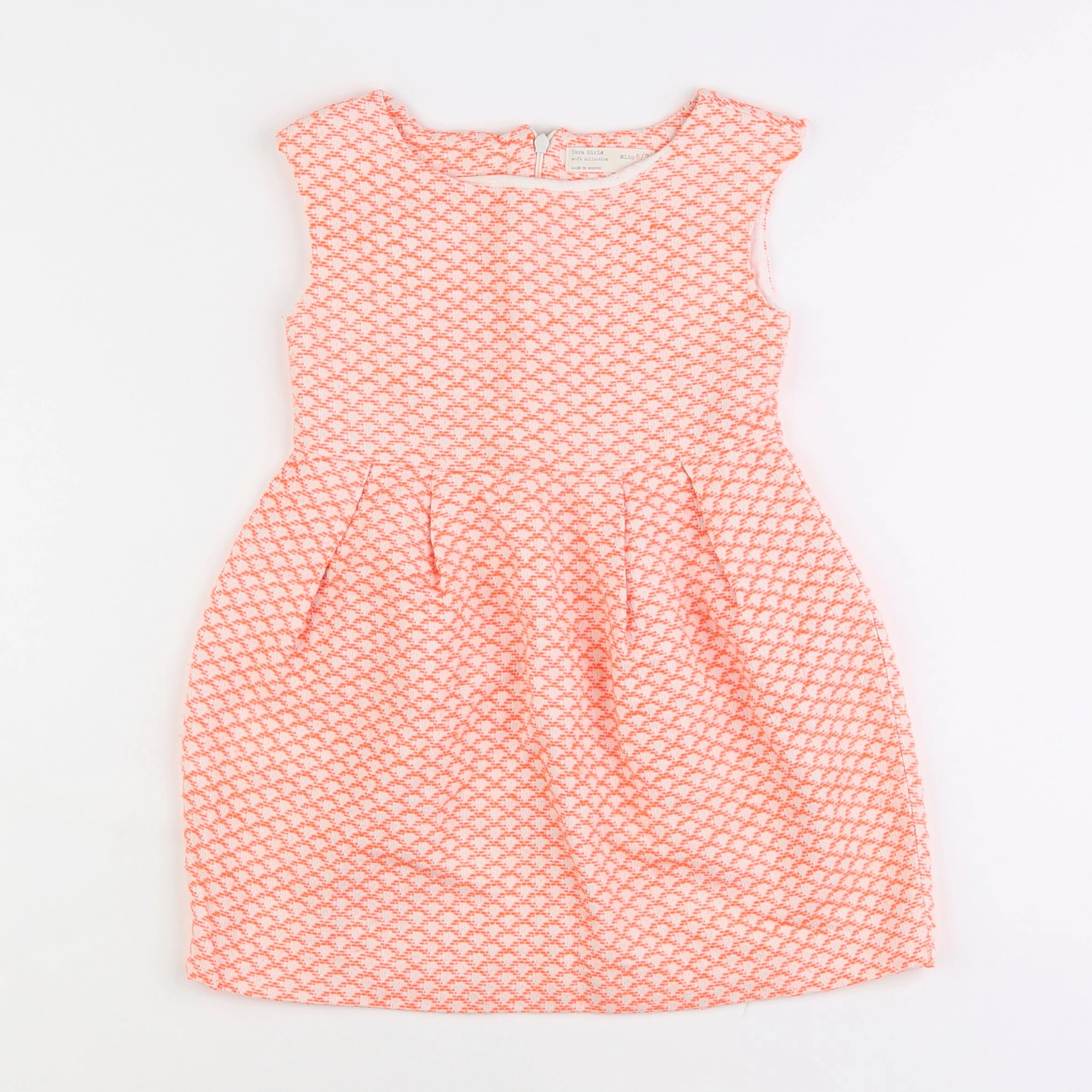 Zara - robe orange fluo - 6/7 ans