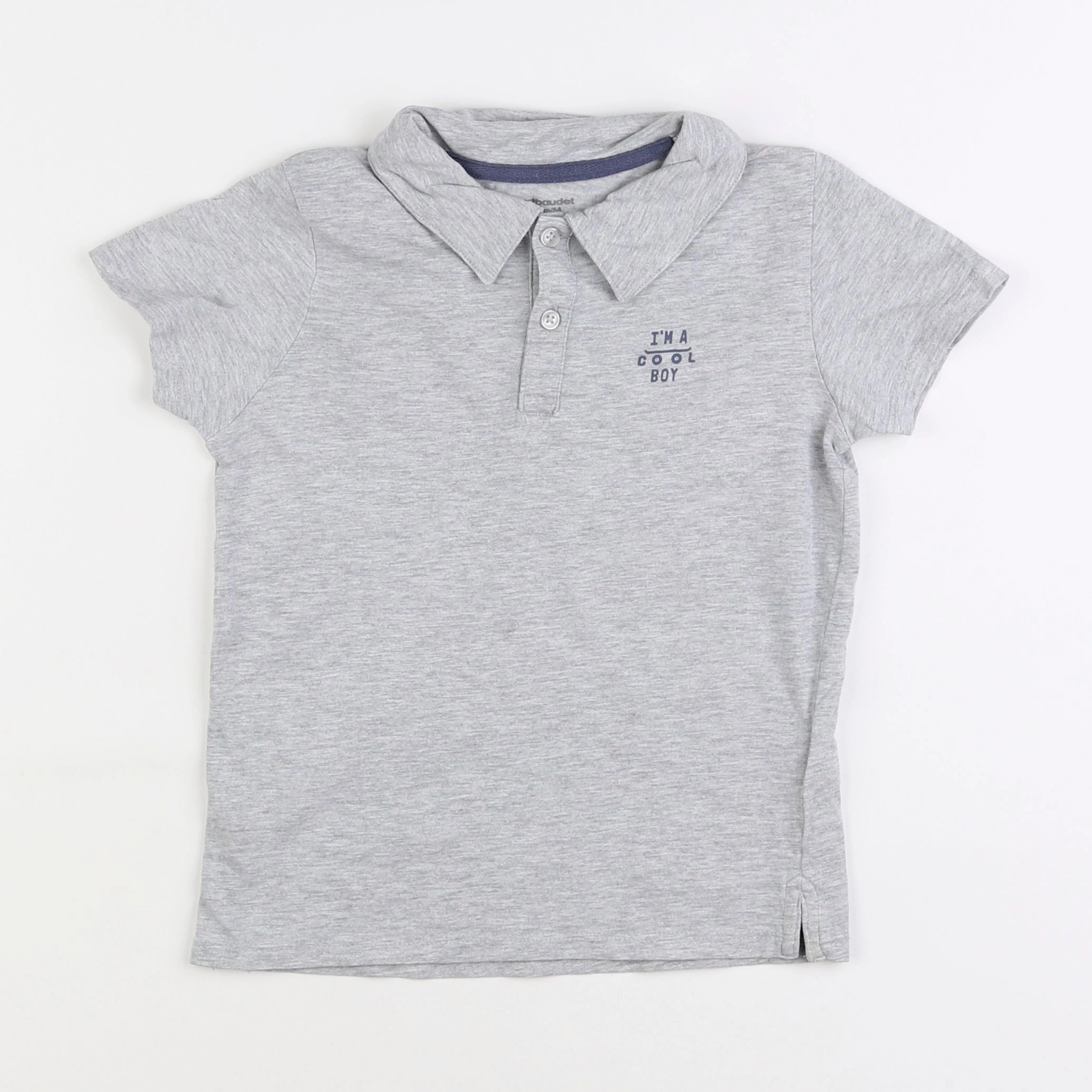 Vertbaudet - polo gris - 6 ans