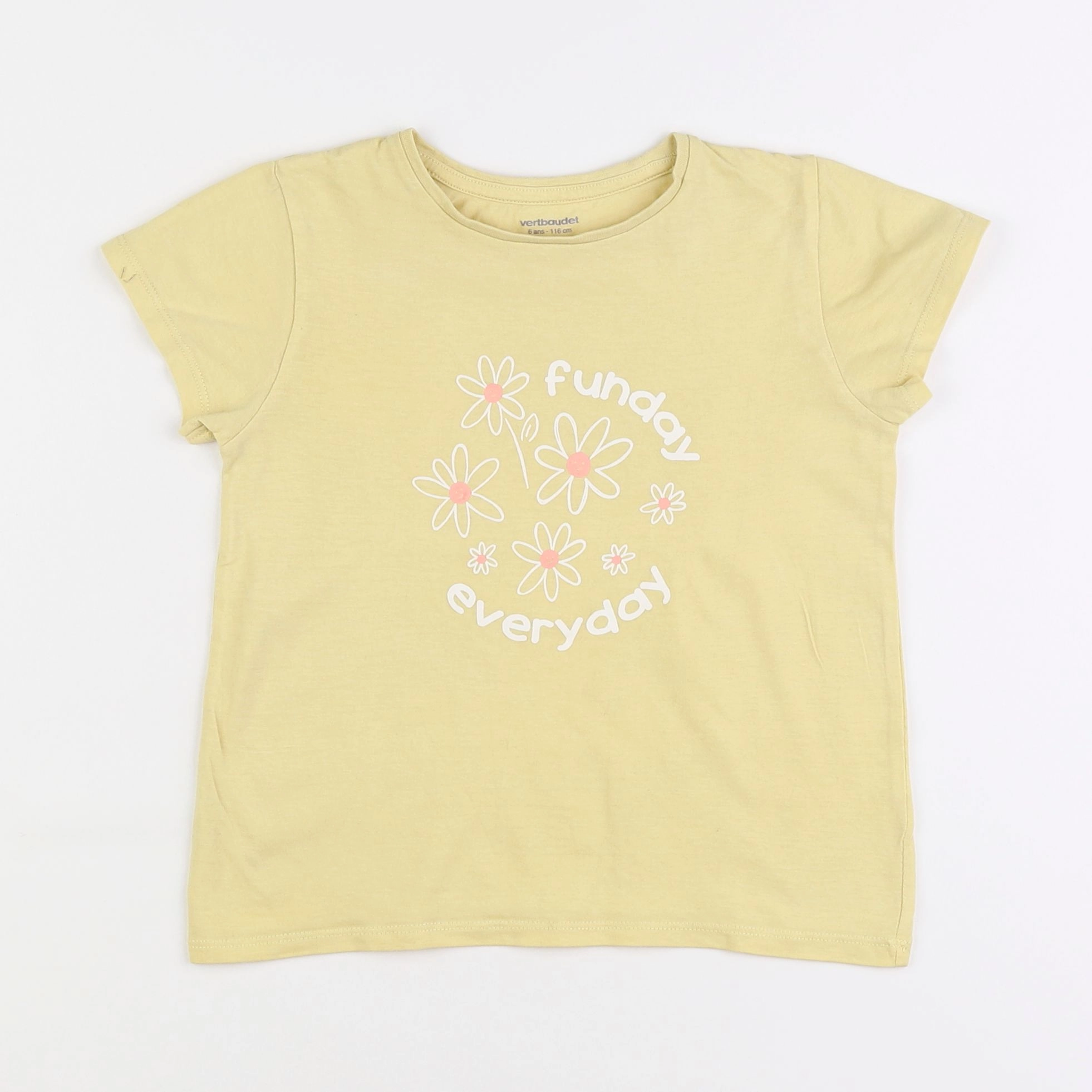 Vertbaudet - tee-shirt jaune - 6 ans