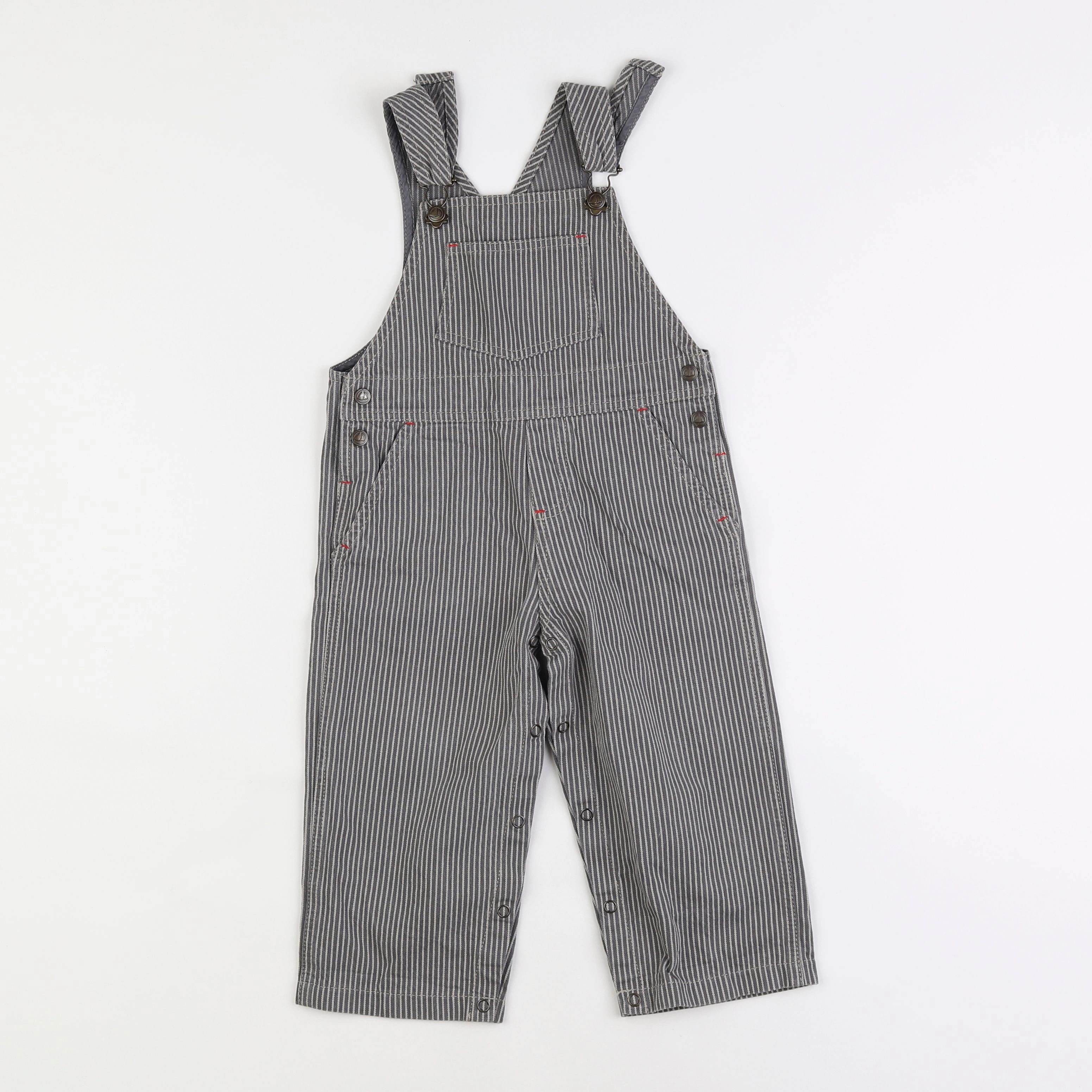 Petit Bateau - salopette gris - 2 ans