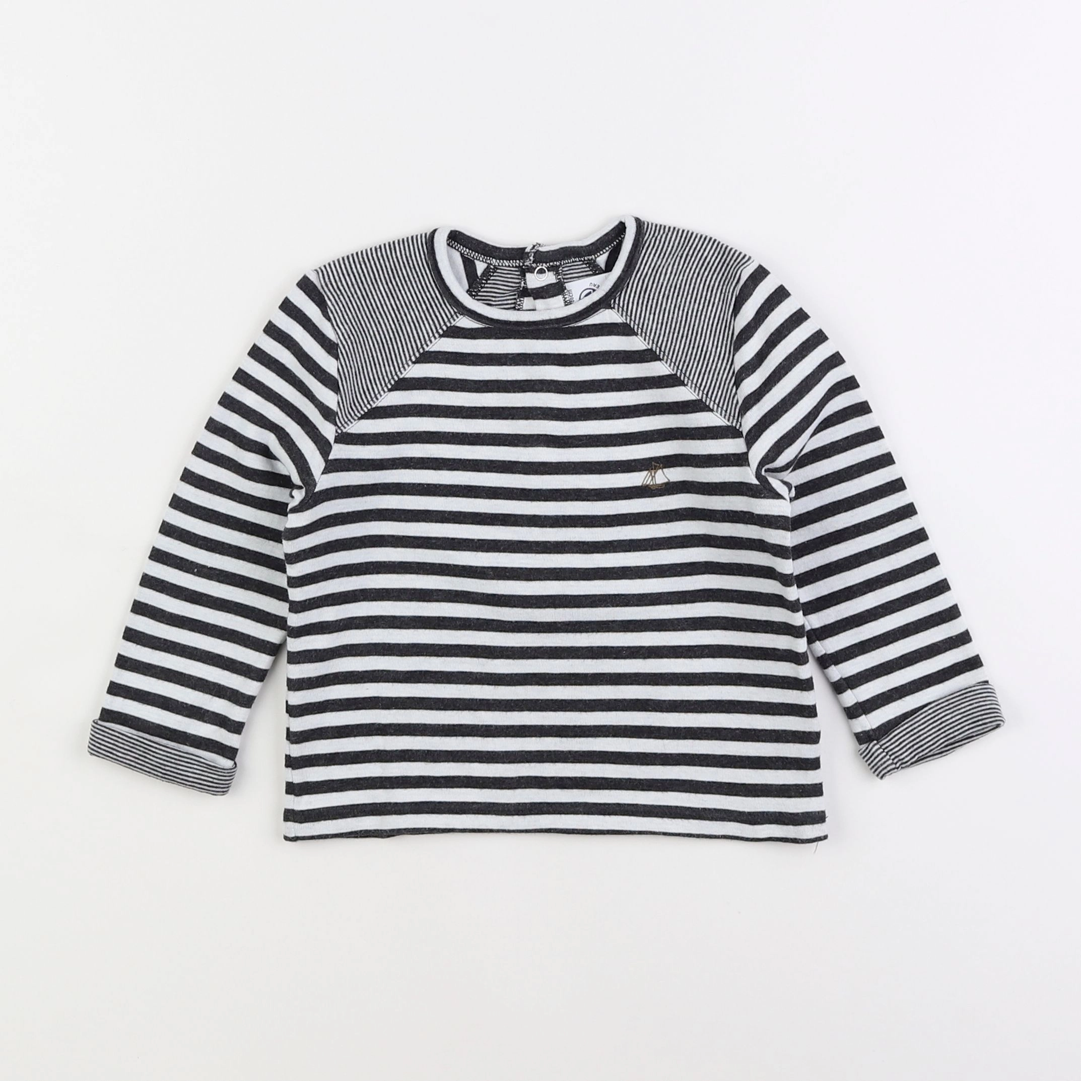 Petit Bateau - tee-shirt blanc, gris - 6 ans